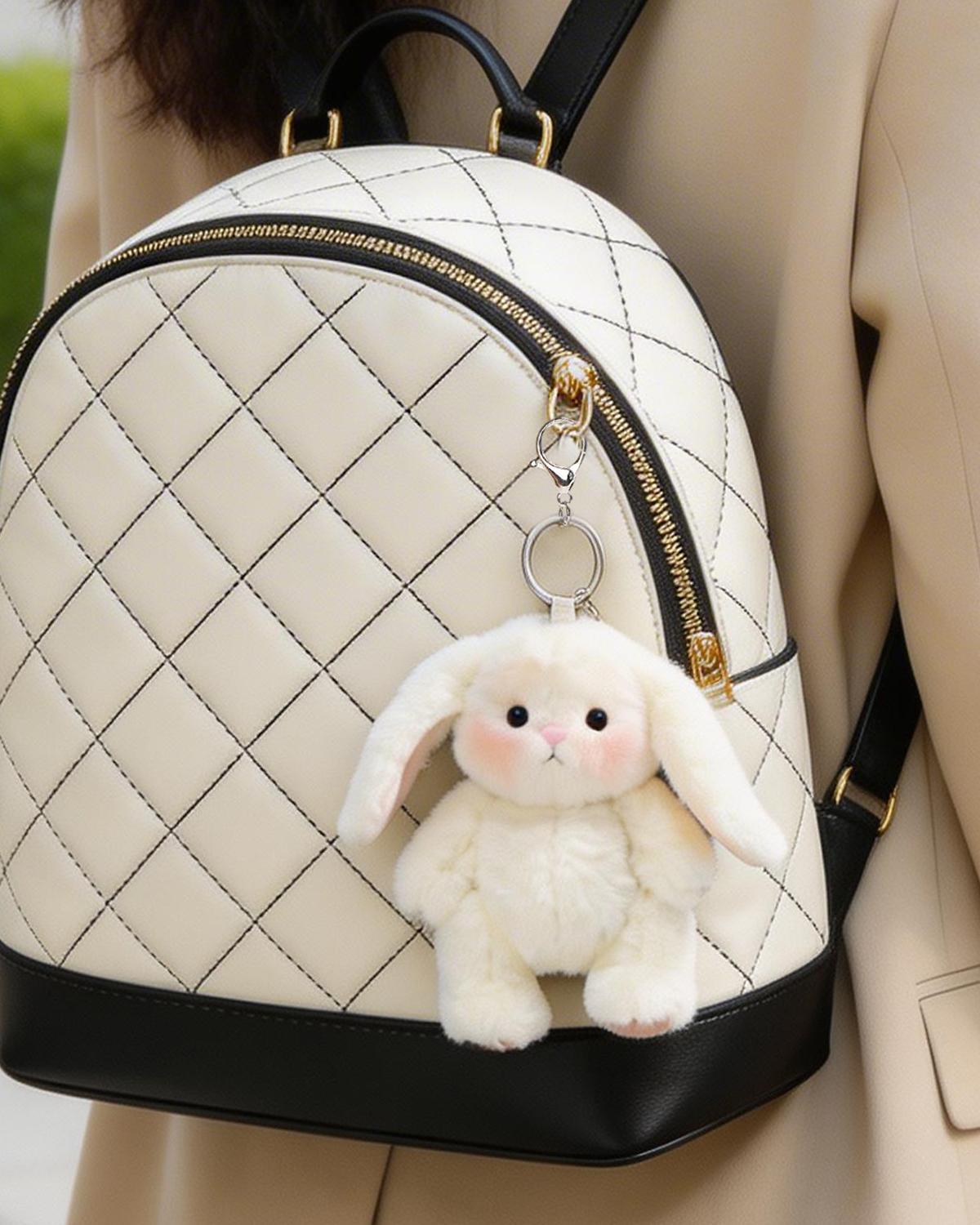 Getahug Sunny Angel Mini Bunny Bag Charm | 5.9 Inches Soft Plush Keychains Gift