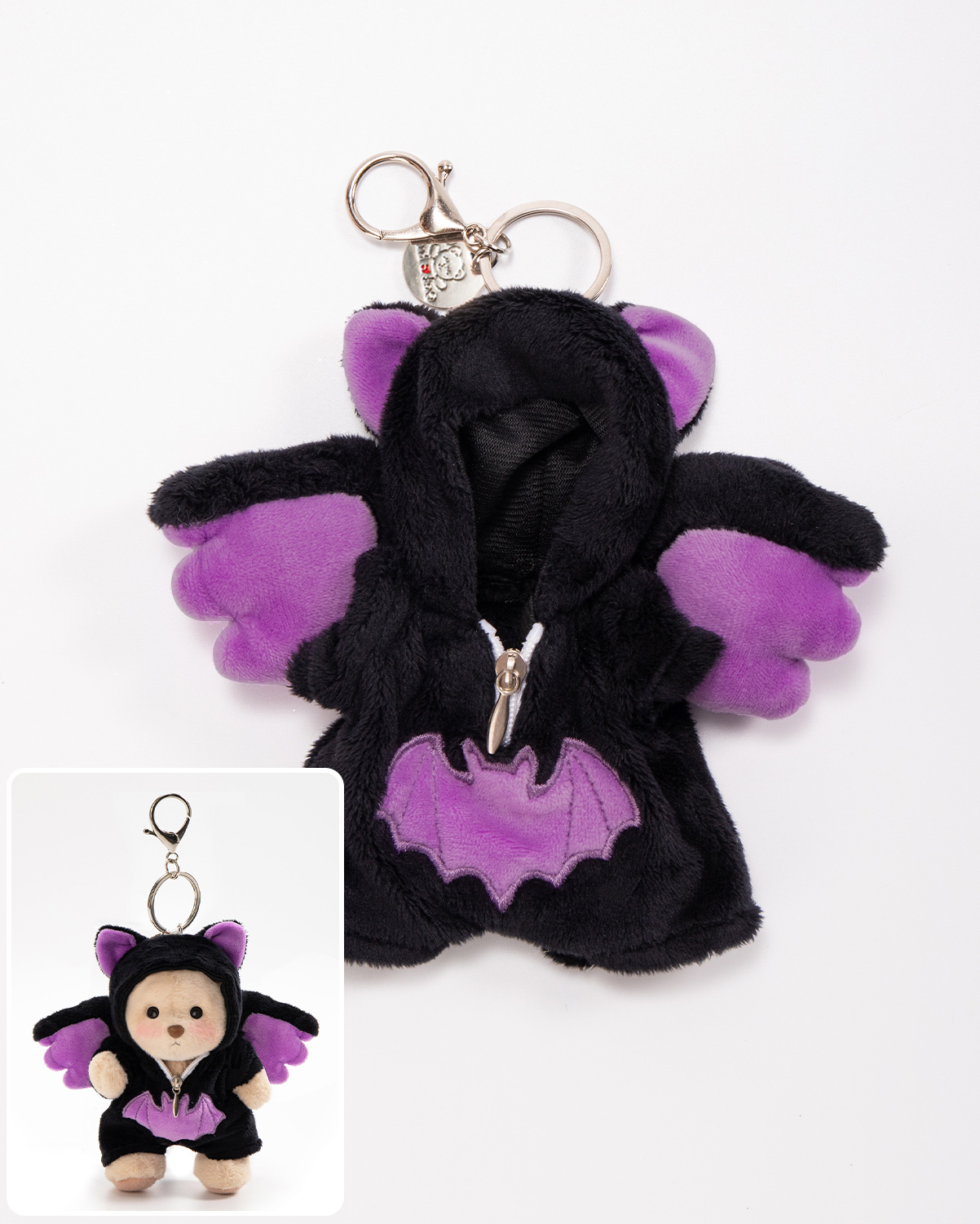 Halloween Bat Bag Charm Keychains (Outfit Only) | 5.9 Inches Mini Teddy Bear Clothes