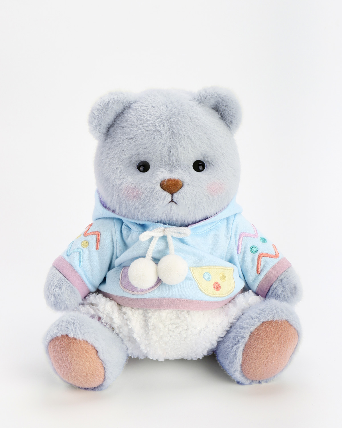 Getahug Blue Easter Egg Hoodie Blue Bear | Handmade Jointed Teddy Bear Gift