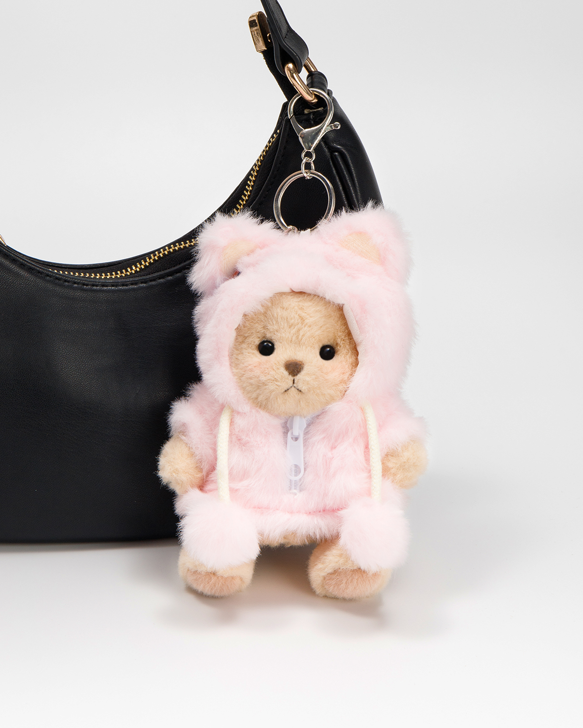 Getahug 5.9 Inches Pink Bunny Brown Mini Bear Bag Charm Keychains Gift