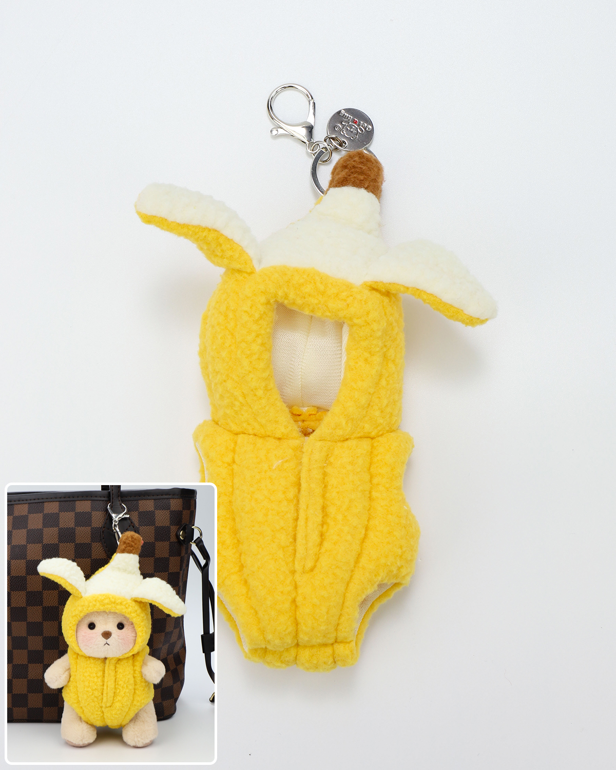 🍌Banana Bag Charm Keychains (Outfit Only) | 5.9 Inches Mini Teddy Bear Plush Animal Clothes