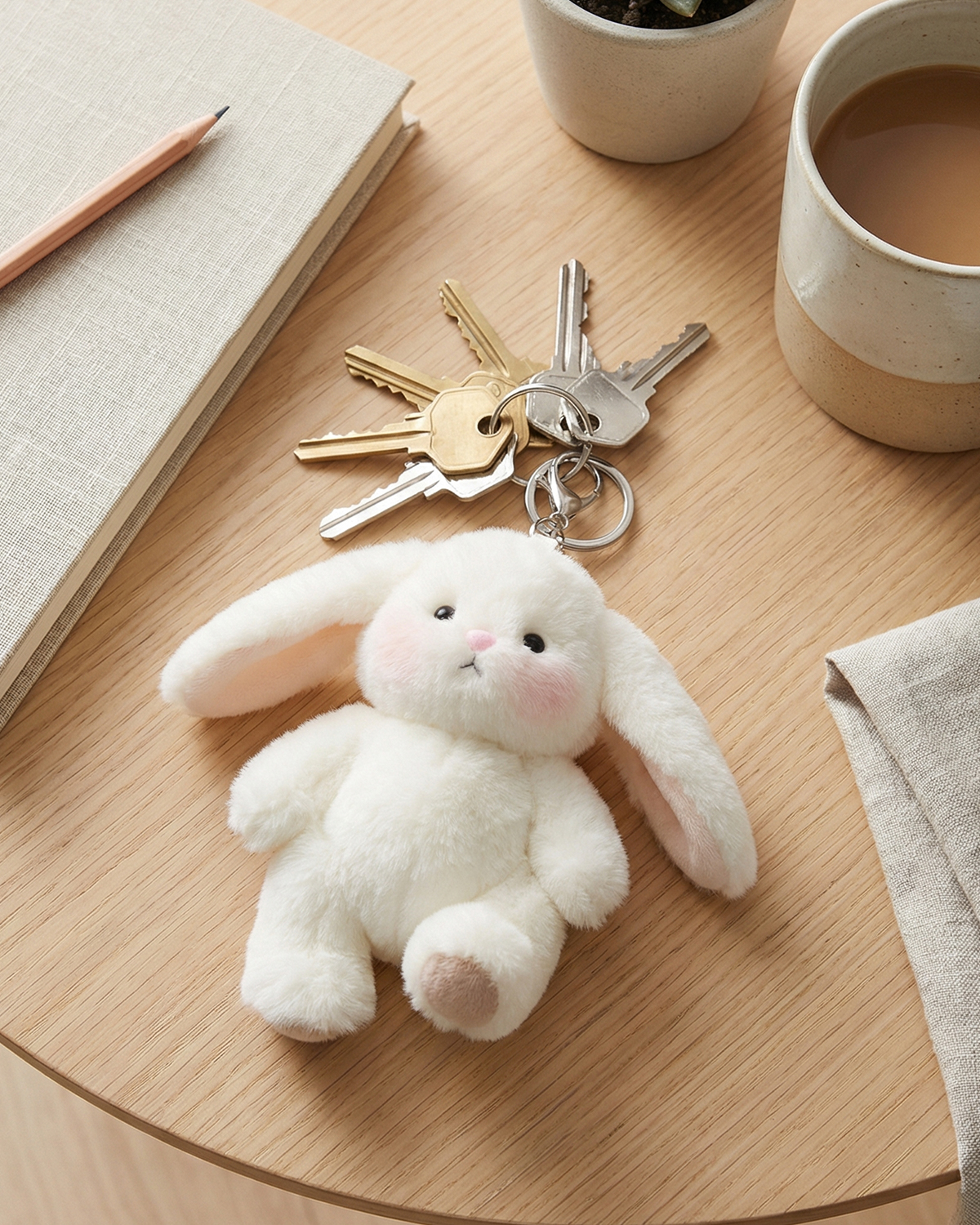 Getahug Sunny Angel Mini Bunny Bag Charm | 5.9 Inches Soft Plush Keychains Gift