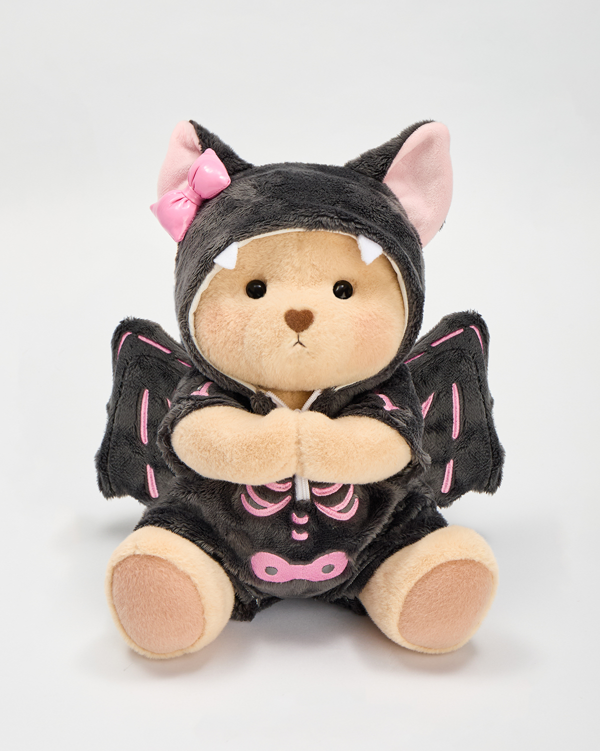 Getahug Halloween Skeleton Bat Bear with Magnetic Hands | Handmade Jointed Stuffed Animal Gift