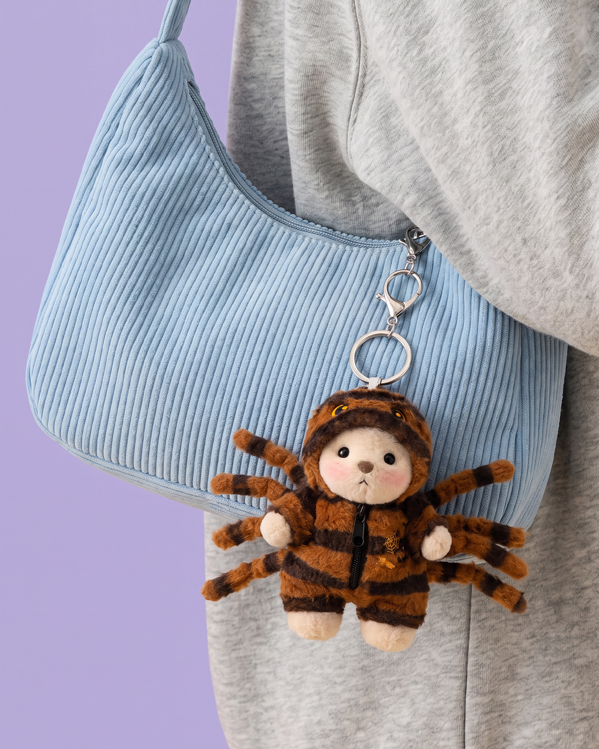 Getahug Twilight Spider Mini Bear Keychain | 5.9 Inches Stuffed Animal Bag Charm Halloween Gift