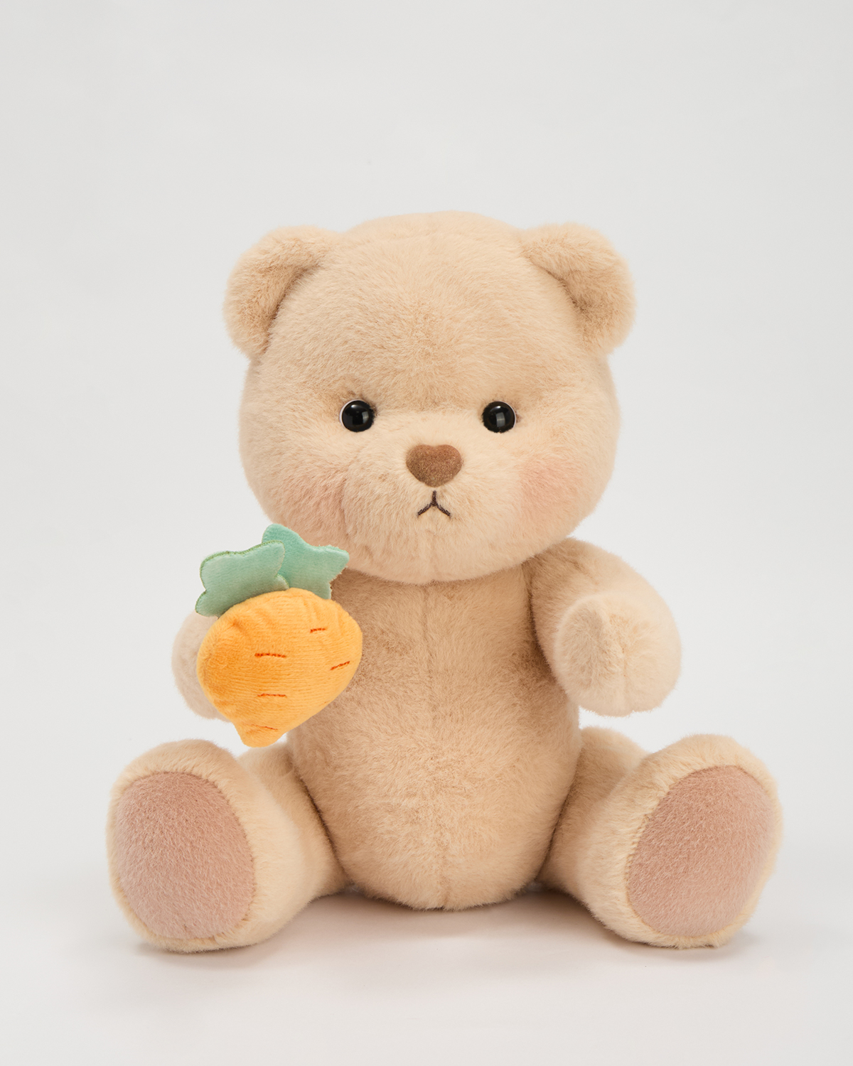 Getahug Bella the Brown Teddy Bear with Magnetic Carrot | Handmade Jointed Stuffed Animal Gift
