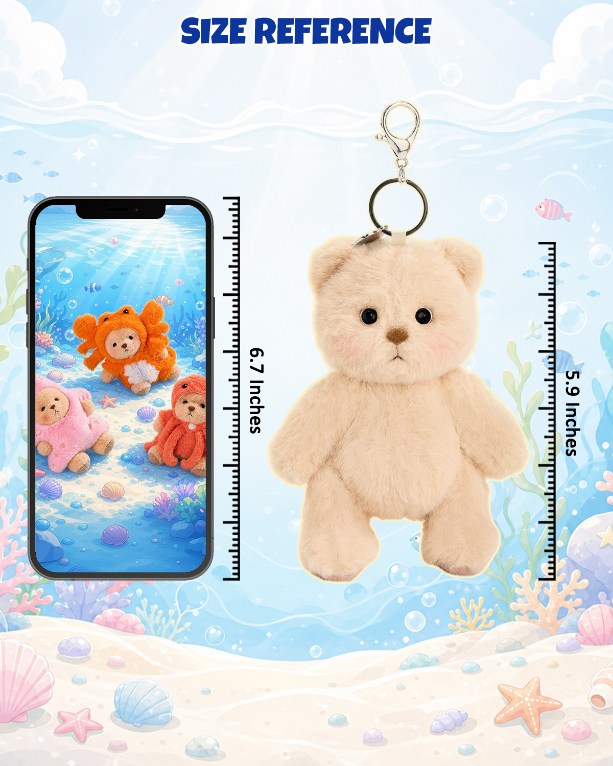 Getahug Ocean Adventure Series Plush Mini Bear Blind Box | 5.9 Inches Pendant Bag Charm Keychain Gift