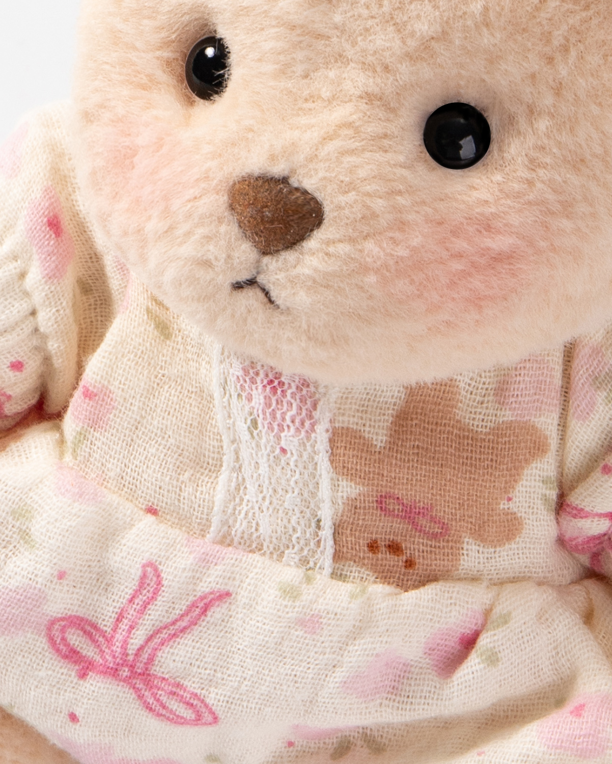 Getahug Pink Floral Lace Romper Mini Bear Keychain | 5.9 Inches Plush Bag Charm Stuffed Animal Gift