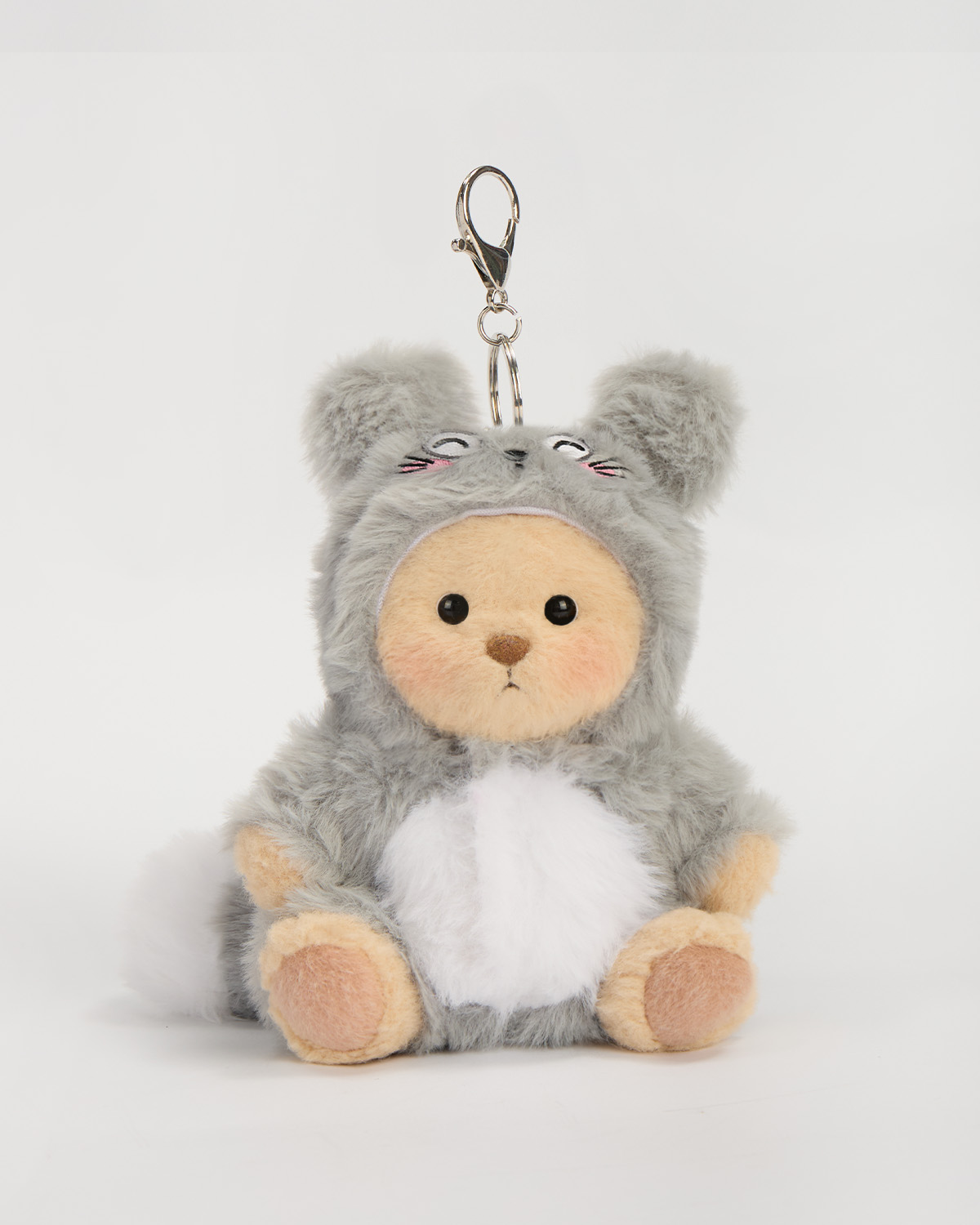 Getahug 5.9 Inches Fluffy Totoro Brown Mini Bear Pendant Keychains Gift