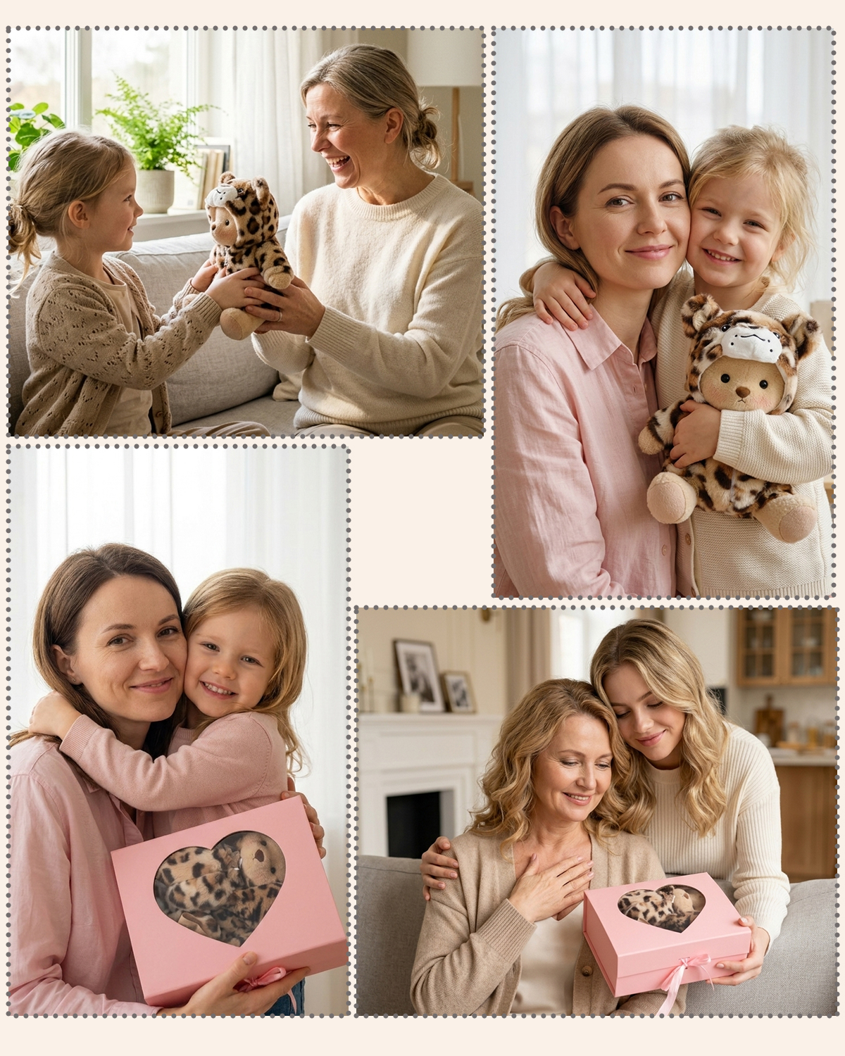 Getahug Leopard Cuddle Teddy Bear Gift Box | Handmade Jointed Stuffed Animal Birthday Anniversary Gift