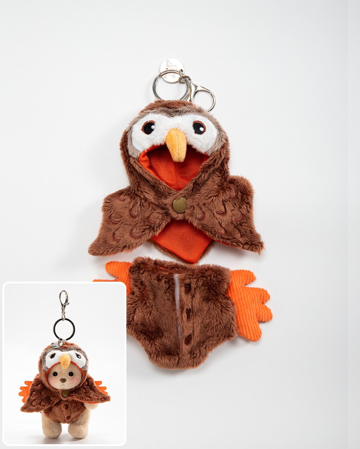 Halloween Owl Bag Charm Keychains (Outfit Only) | 5.9 Inches Mini Teddy Bear Clothes