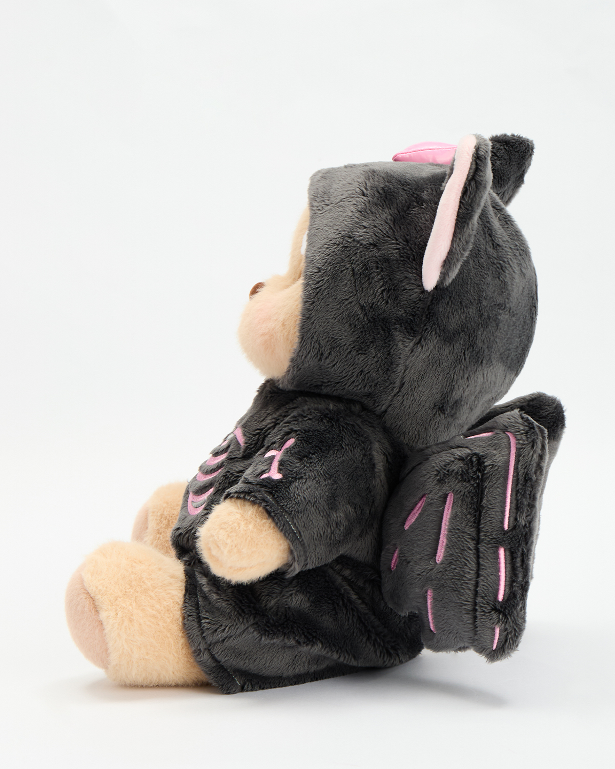 Getahug Halloween Pink Skull Bat Bear | Handmade Jointed Stuffed Animal Gift