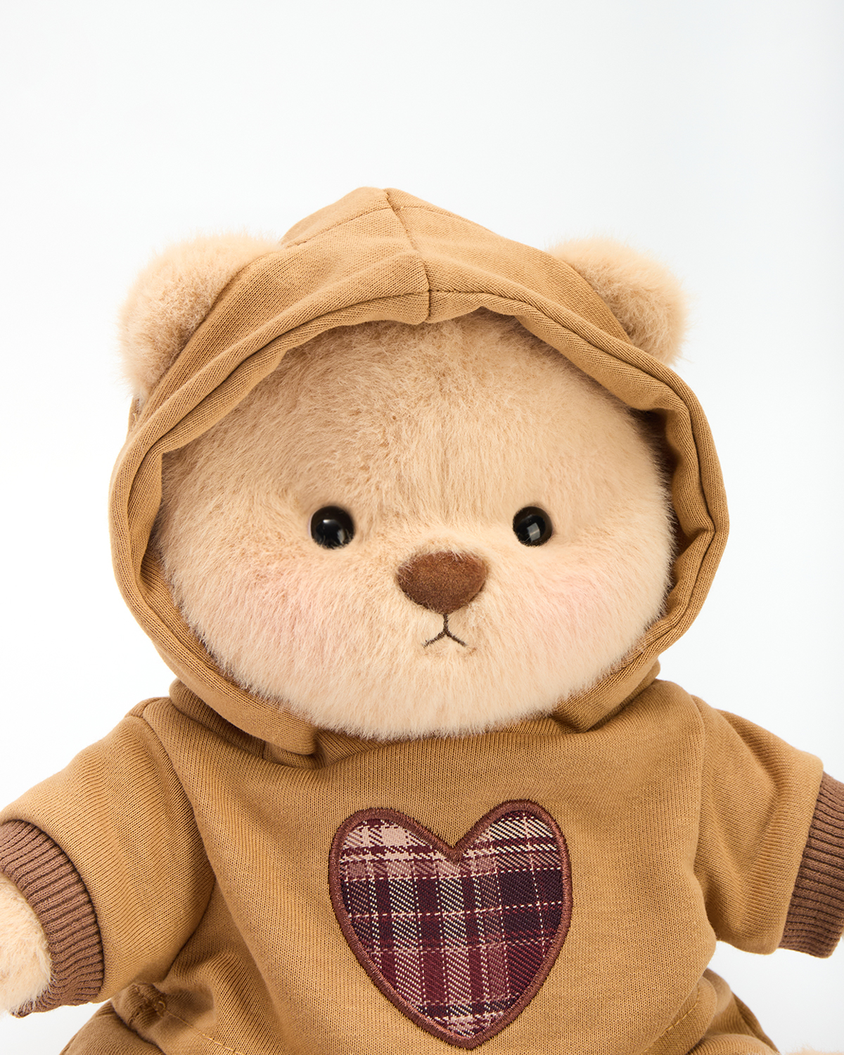 Getahug Retro Brown Love Hoodie Bear | Handmade Jointed Stuffed Animal Gift