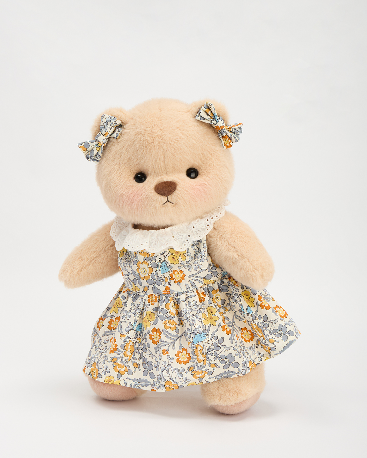 Getahug Retro Floral Dress Bear | Handmade Jointed Teddy Bear Gift