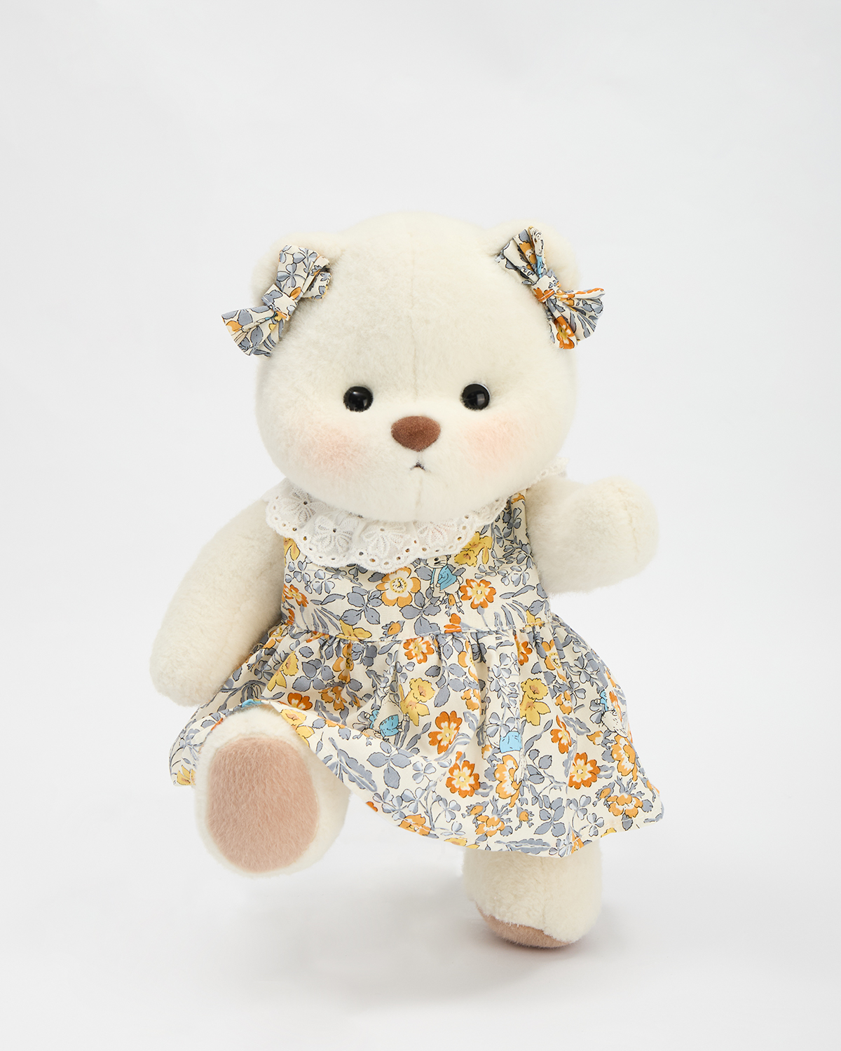 Getahug Retro Floral Dress Bear | Handmade Jointed Teddy Bear Gift
