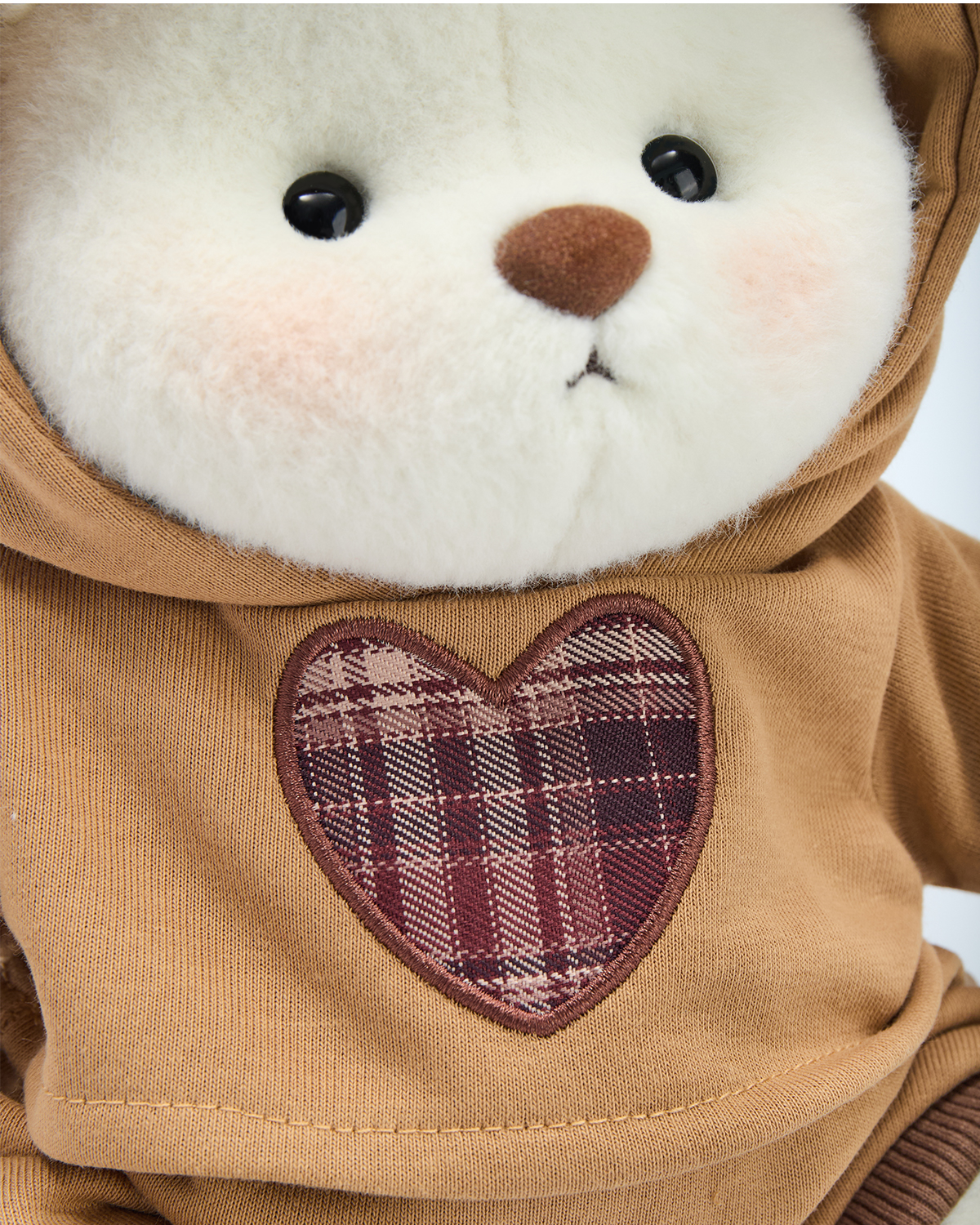 Getahug Retro Brown Love Hoodie Bear | Handmade Jointed Stuffed Animal Gift