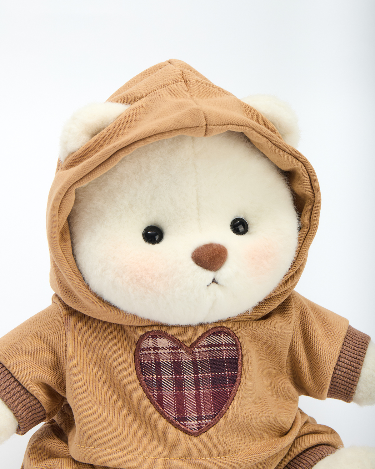 Getahug Retro Brown Love Hoodie Bear | Handmade Jointed Stuffed Animal Gift