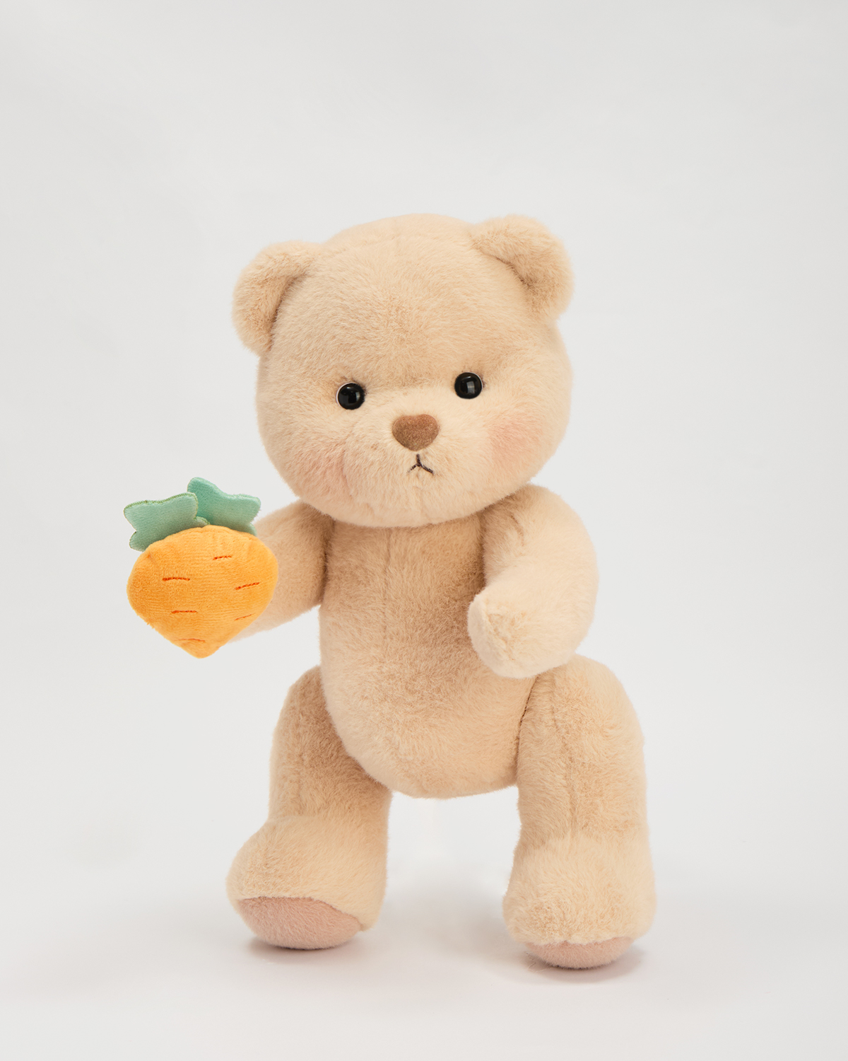 Getahug Brown Teddy Bear with Magnetic Carrot | Handmade Jointed Stuffed Animal Gift