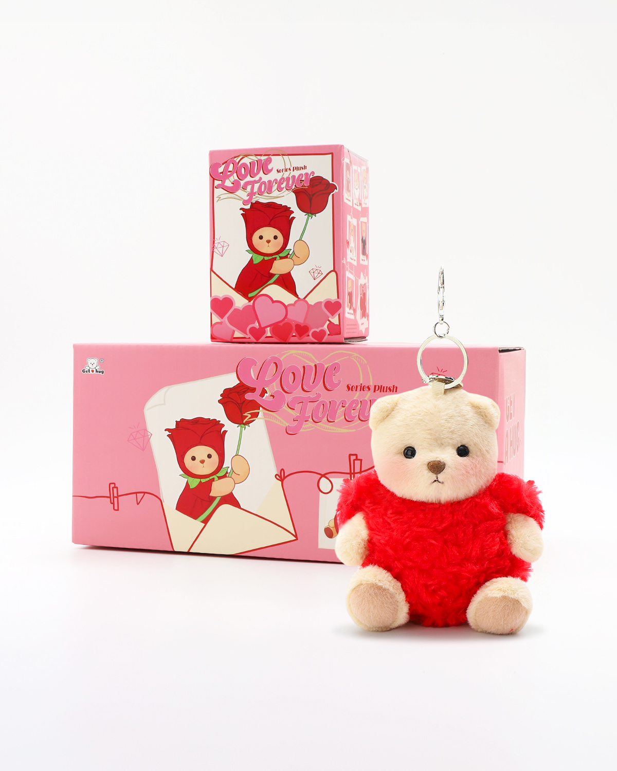 Getahug Love Forever Series Mini Bear Blind Box | Valentine's Day 5.9 Inches Plush Bag Charm Keychains Gifts