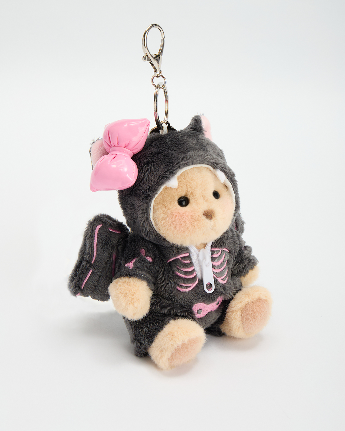 Getahug Pink Skull Bat Mini Bear | 5.9 Inches Stuffed Animal Bag Charm Keychains Halloween Gift