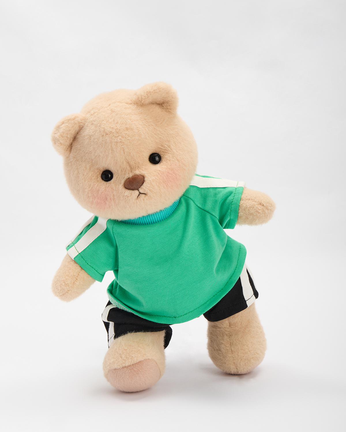 Getahug Vibrant Green T-shirt Bear | Handmade Jointed Stuffed Animal Gift