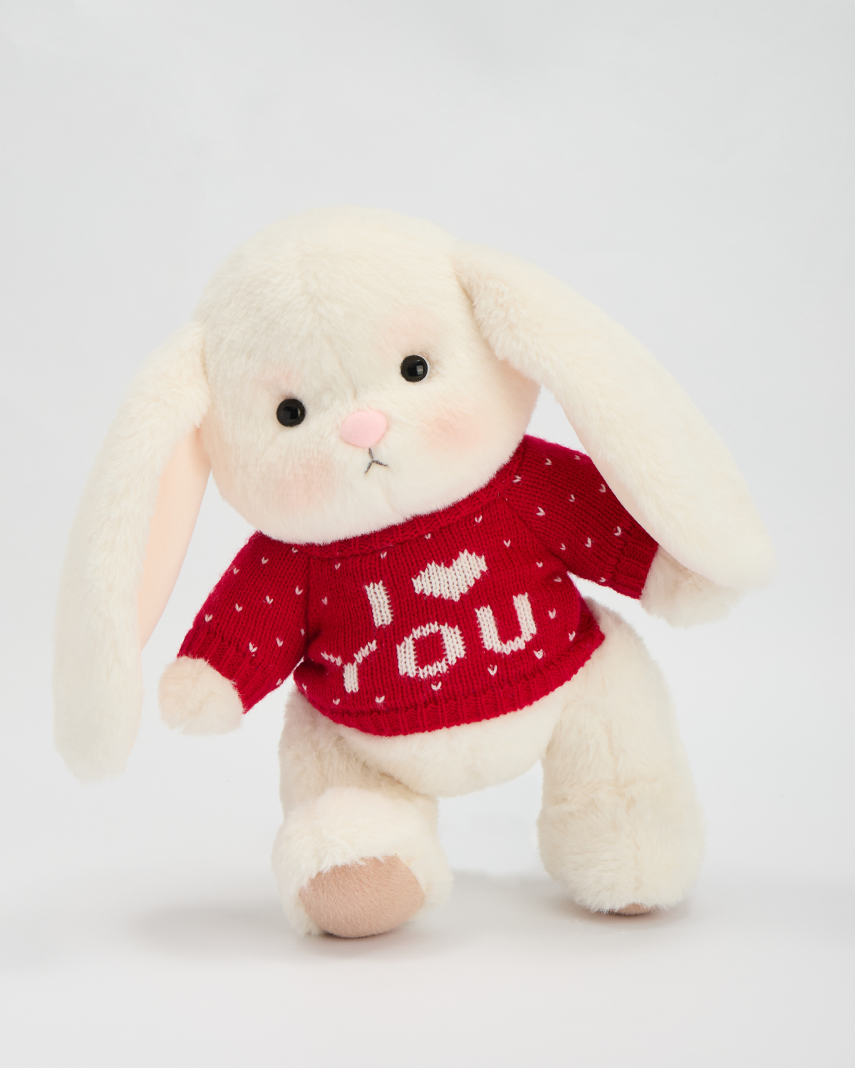 Getahug Love Red Sweater Bunny | Handmade Jointed Stuffed Animal Gift