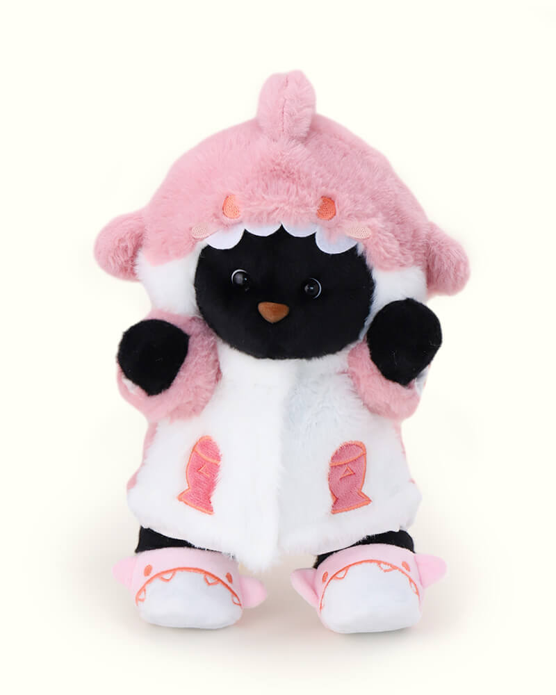 Getahug Fluffy Shark Black Bear | Handmade Jointed Teddy Bear Gift