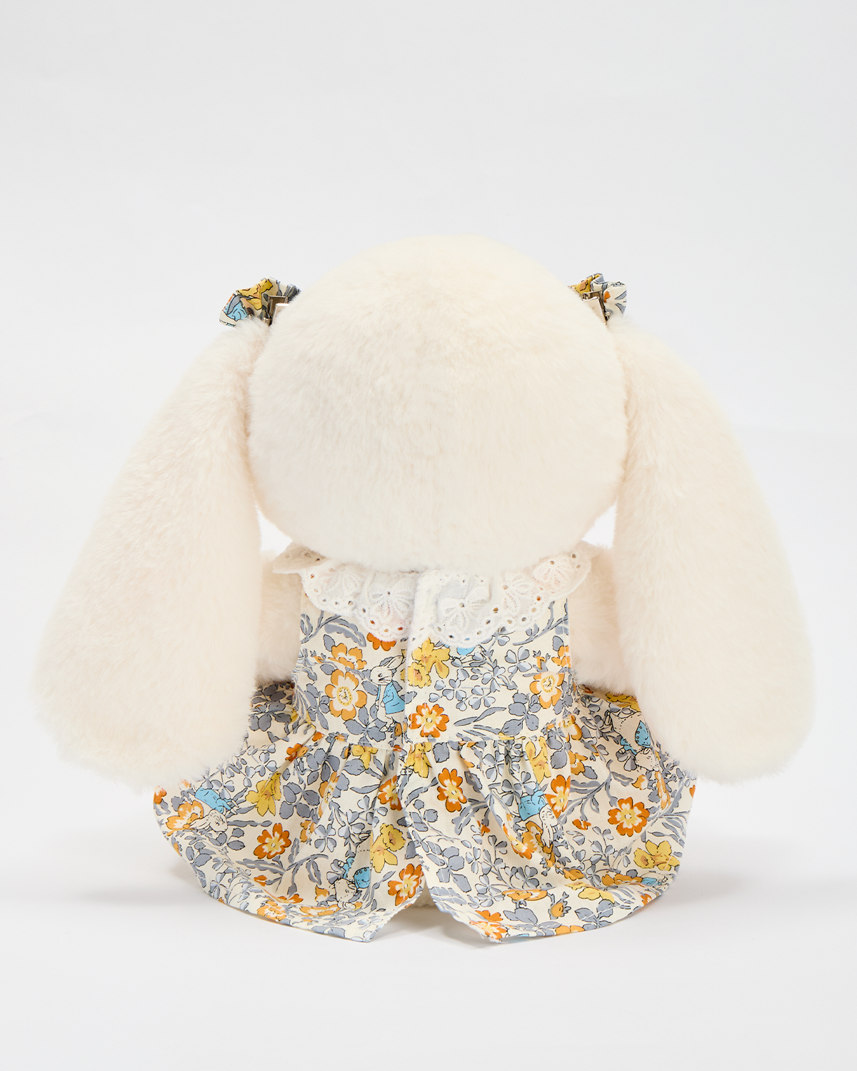Getahug The White Bunny With Floral Dress | Handmade Jointed Bunny Gift