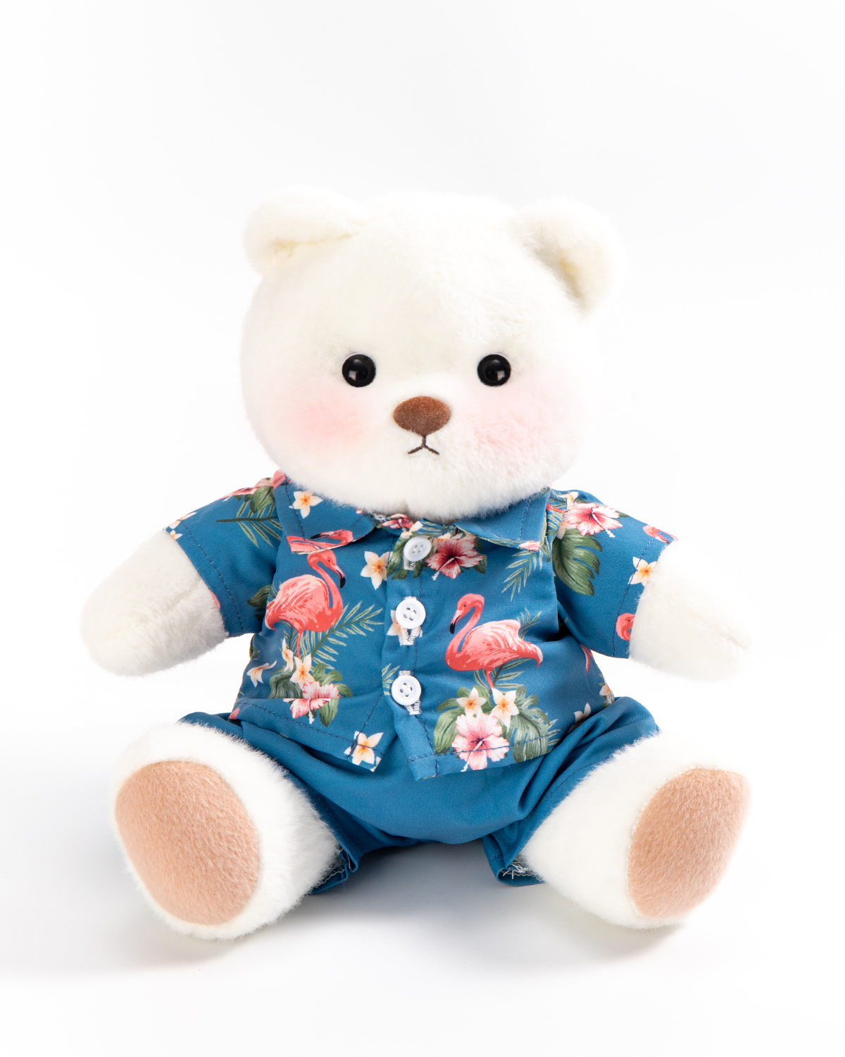 Getahug🦩Tropical Flamingo Shirt Bear | Handmade Jointed Teddy Bear Stuffed Animal Gift