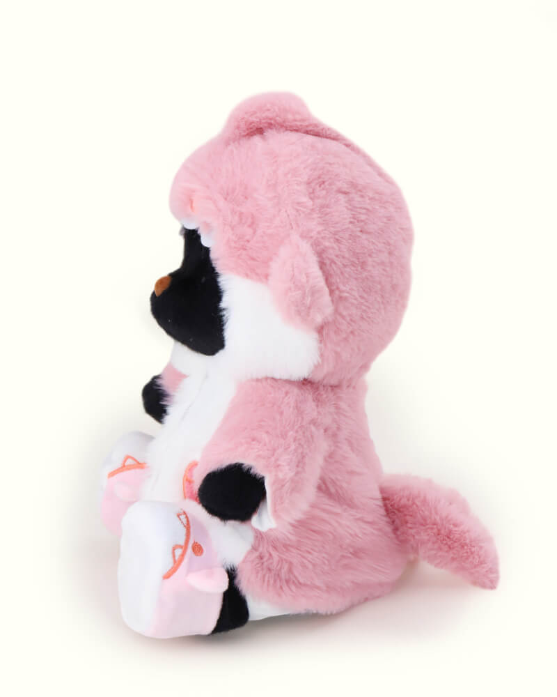 Getahug Fluffy Shark Black Bear | Handmade Jointed Teddy Bear Gift