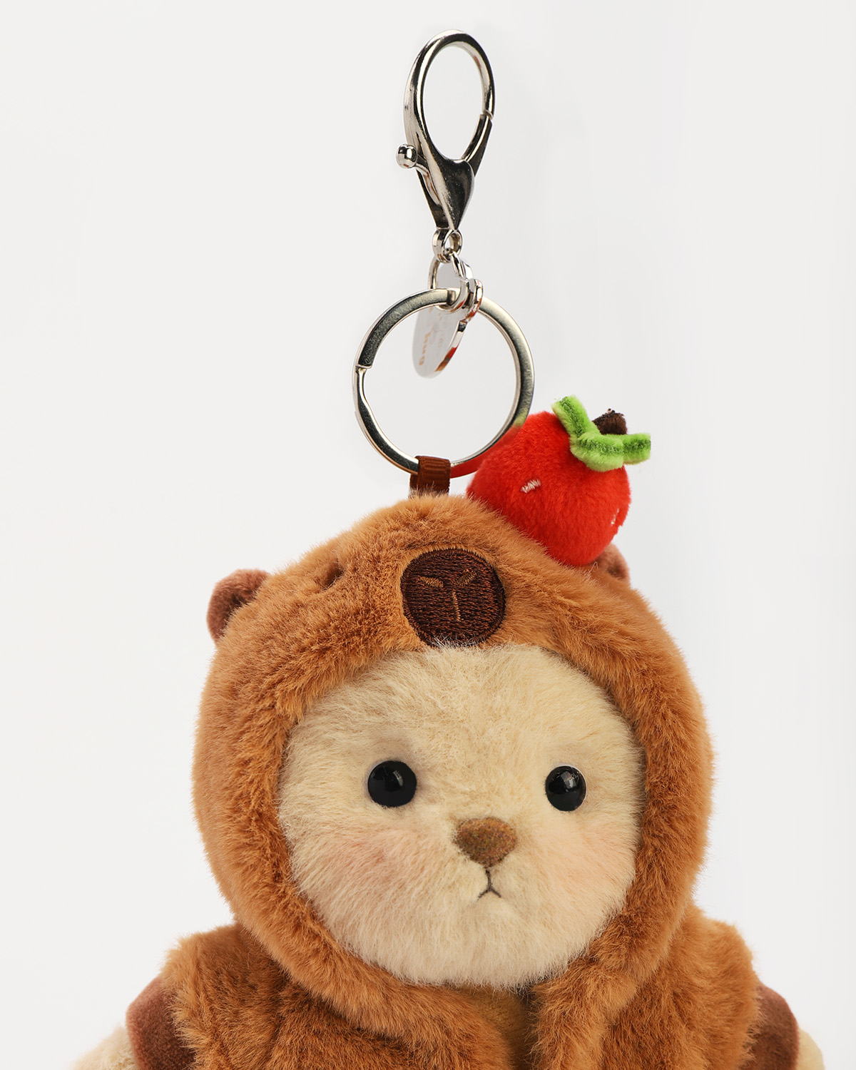 Getahug 5.9 Inches Strawberry Capybara Brown Mini Bear Pendant Keychain Gift