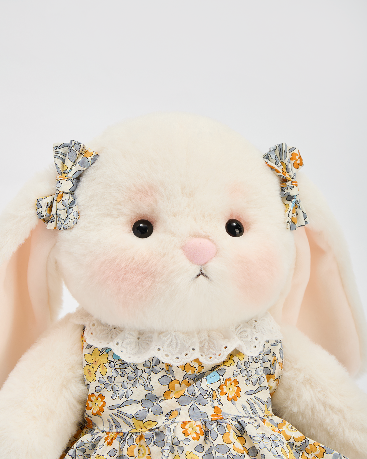 Getahug The White Bunny With Floral Dress | Handmade Jointed Bunny Gift
