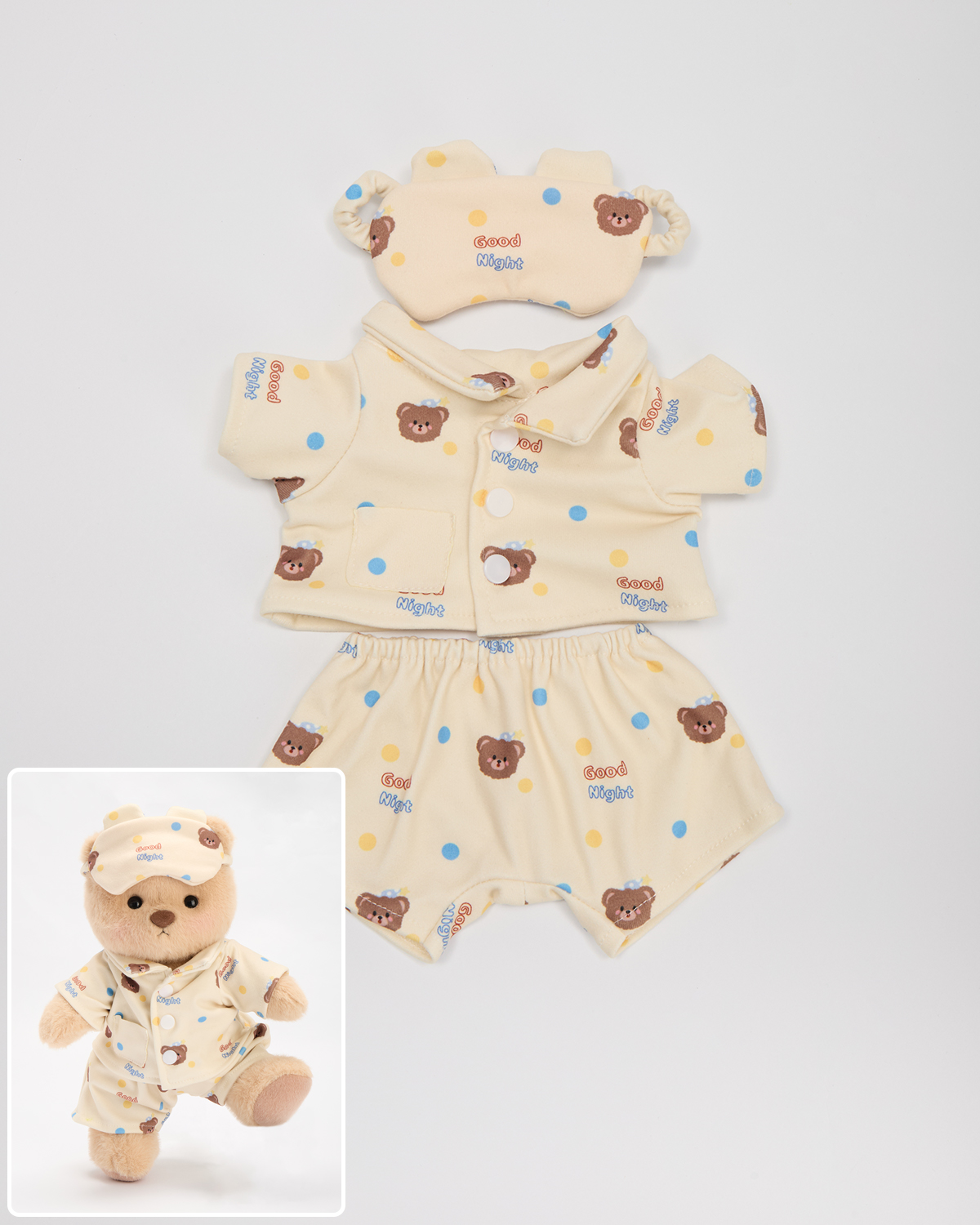 Getahug Goodnight Pajamas Bear | Handmade Jointed Stuffed Animal Gift