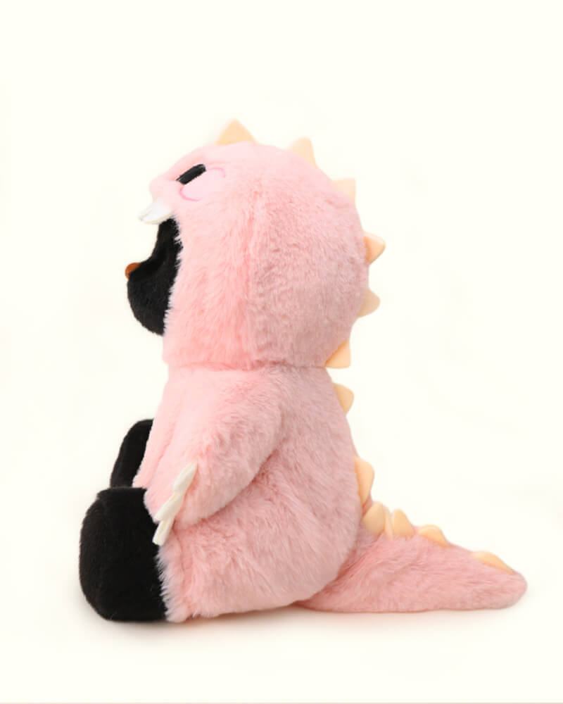 Getahug Furry Dino Black Bear | Handmade Jointed Teddy Bear Gift (Presale)