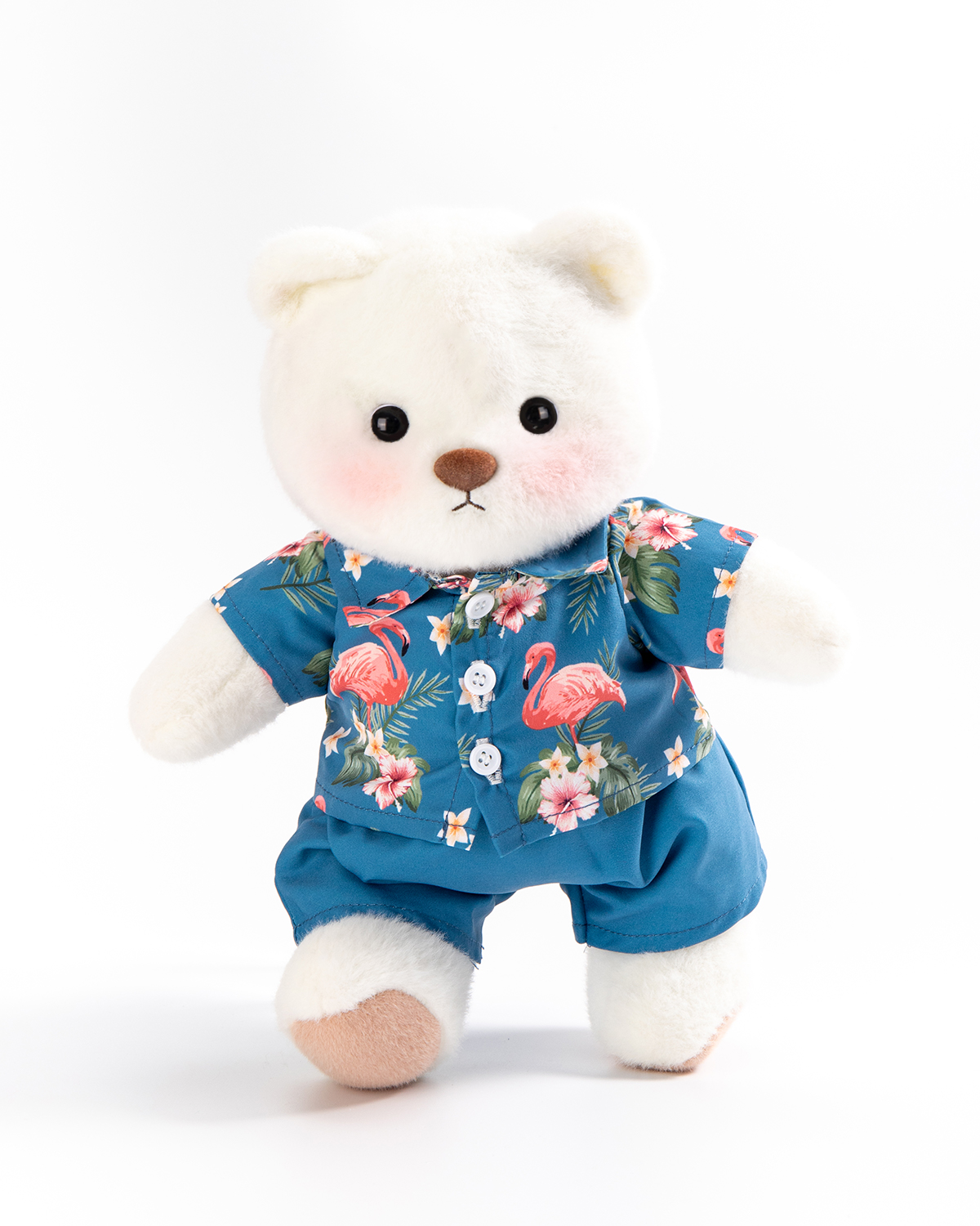 Getahug🦩Tropical Flamingo Shirt Bear | Handmade Jointed Teddy Bear Stuffed Animal Gift