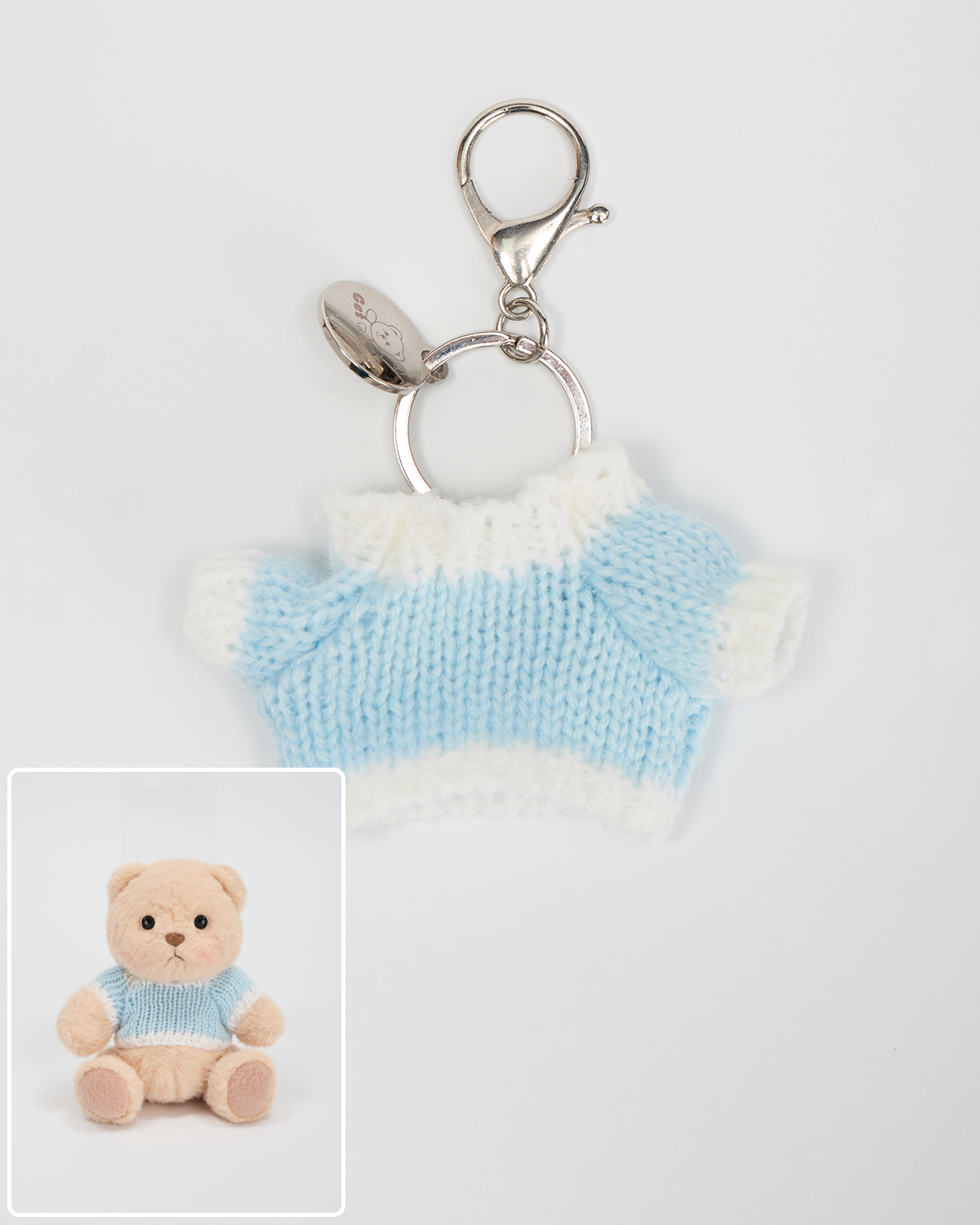 Getahug 5.9 Inches Blue Sweater Brown Mini Bear Bag Charm Keychains Gift