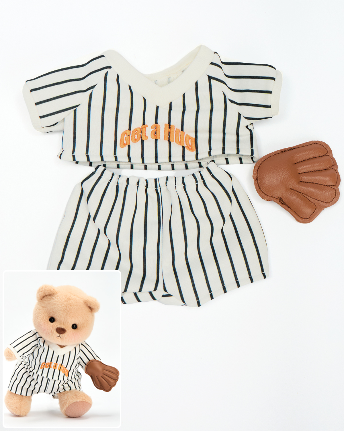 Classic Baseball Jersey Sports Uniform Set (Outfit Only) | 12 Inches Stuffed Animal Clothes