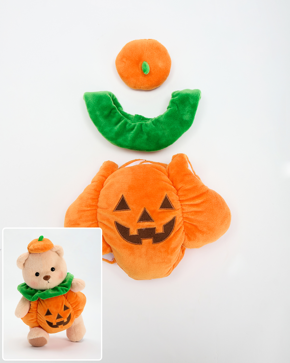 Getahug Halloween Spooky Pumpkin Bear | Handmade Jointed Stuffed Animal Gift