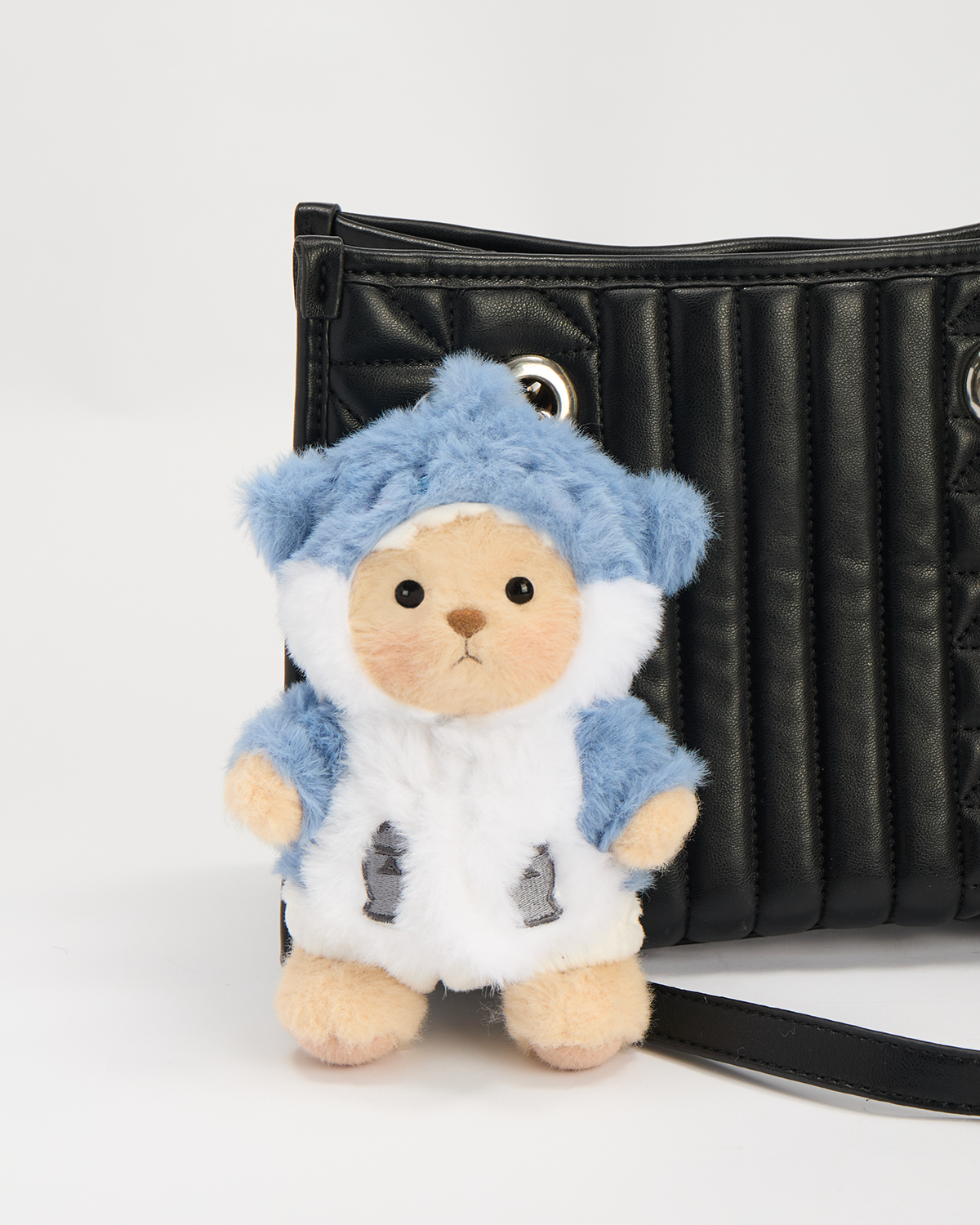 Getahug 5.9 Inches Blue Shark Brown Mini Bear Bag Charm Keychains Gift