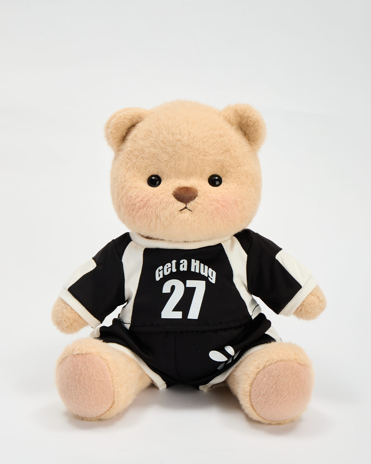 Getahug No. 27 Black Basketball Jersey Bear | Handmade Jointed Stuffed Animal Gift