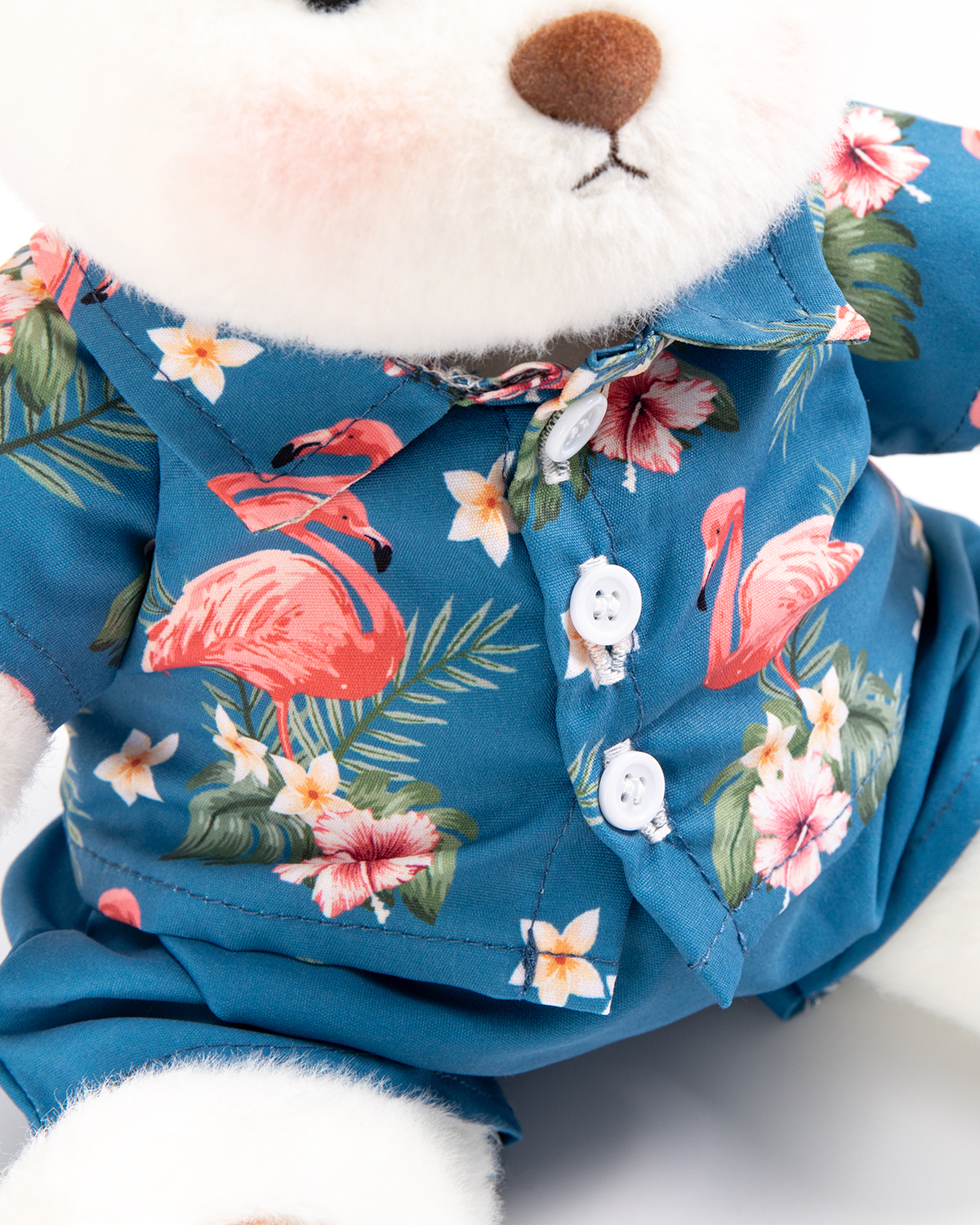 Getahug🦩Tropical Flamingo Shirt Bear | Handmade Jointed Teddy Bear Stuffed Animal Gift
