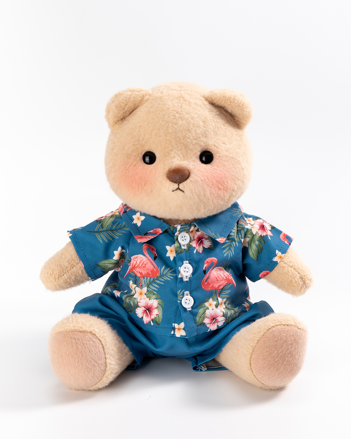 Getahug🦩Tropical Flamingo Shirt Bear | Handmade Jointed Teddy Bear Stuffed Animal Gift