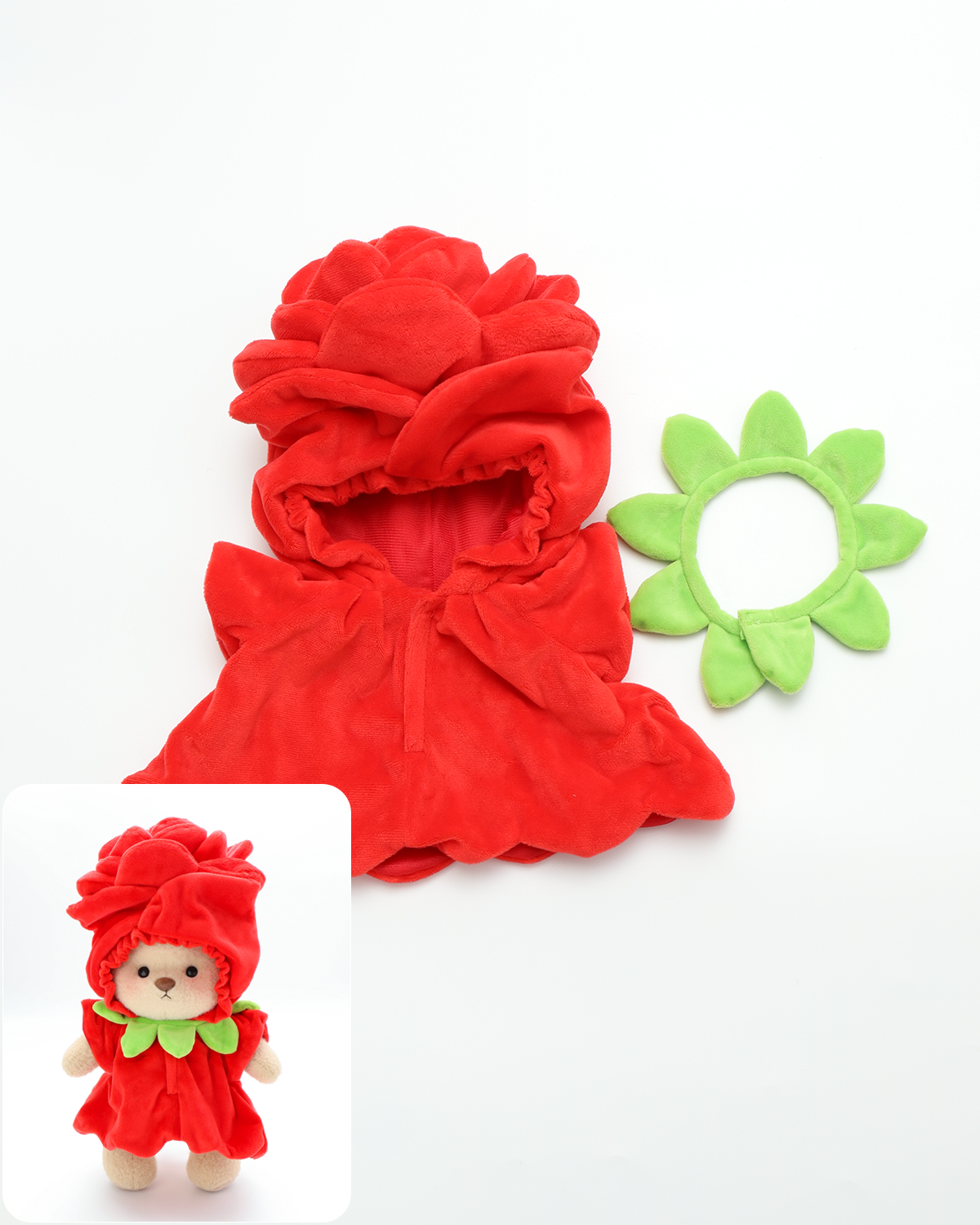 Getahug Love Red Rose Bear | Valentine's Day Handmade Jointed Stuffed Animal Gift