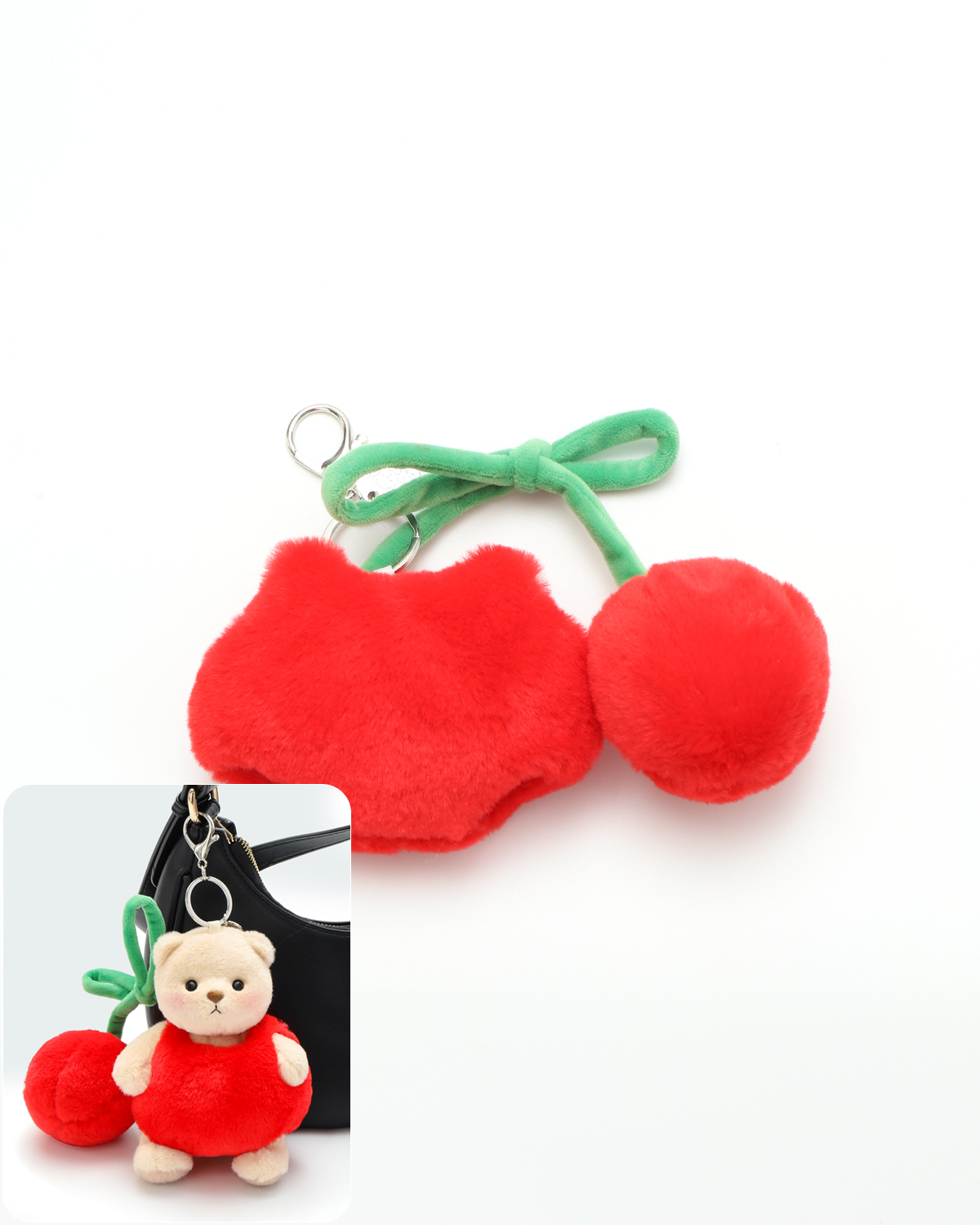 Getahug Cherry Mini Bear | 5.9 Inches Plush Bag Charm Stuffed Keychain