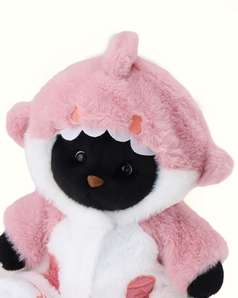 Getahug Fluffy Shark Black Bear | Handmade Jointed Teddy Bear Gift
