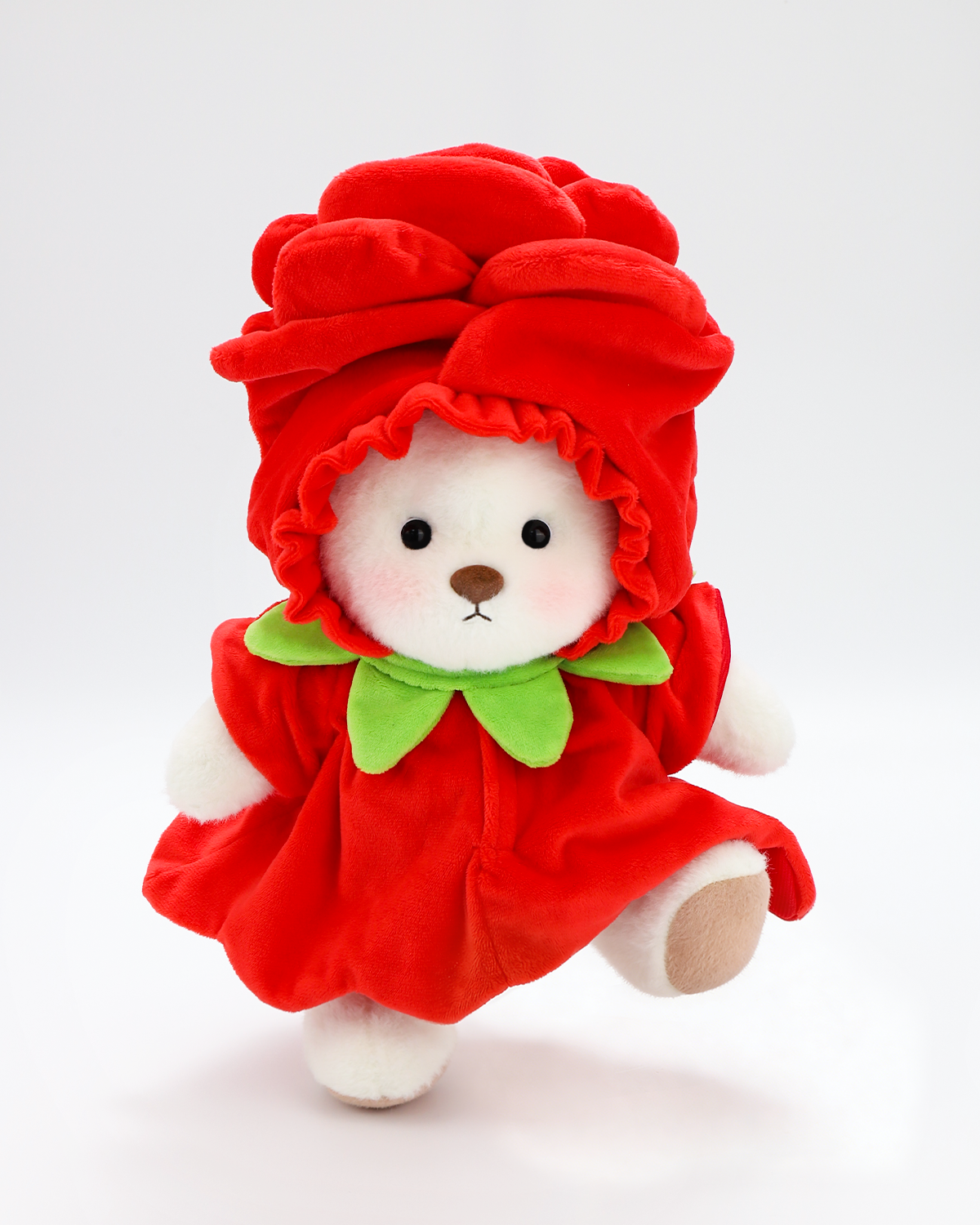 Getahug Love Red Rose Bear | Valentine's Day Handmade Jointed Stuffed Animal Gift