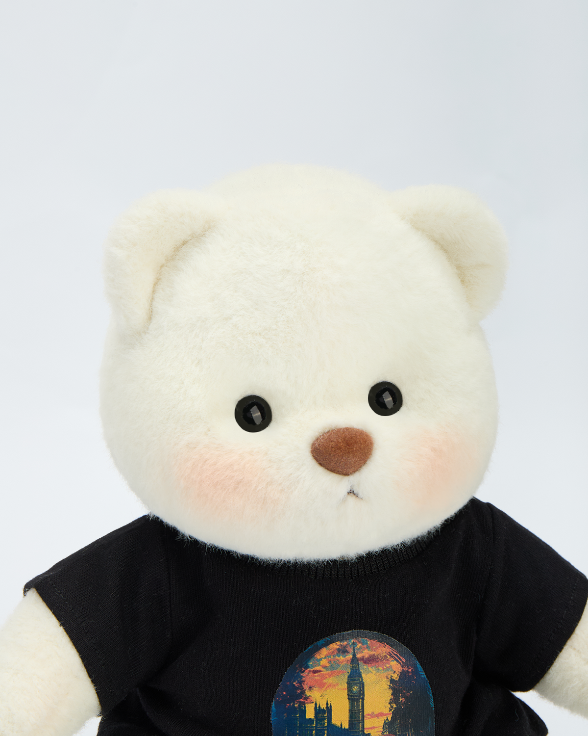 Getahug London print Black T-shirt Bear | Handmade Jointed Teddy Bear Gift