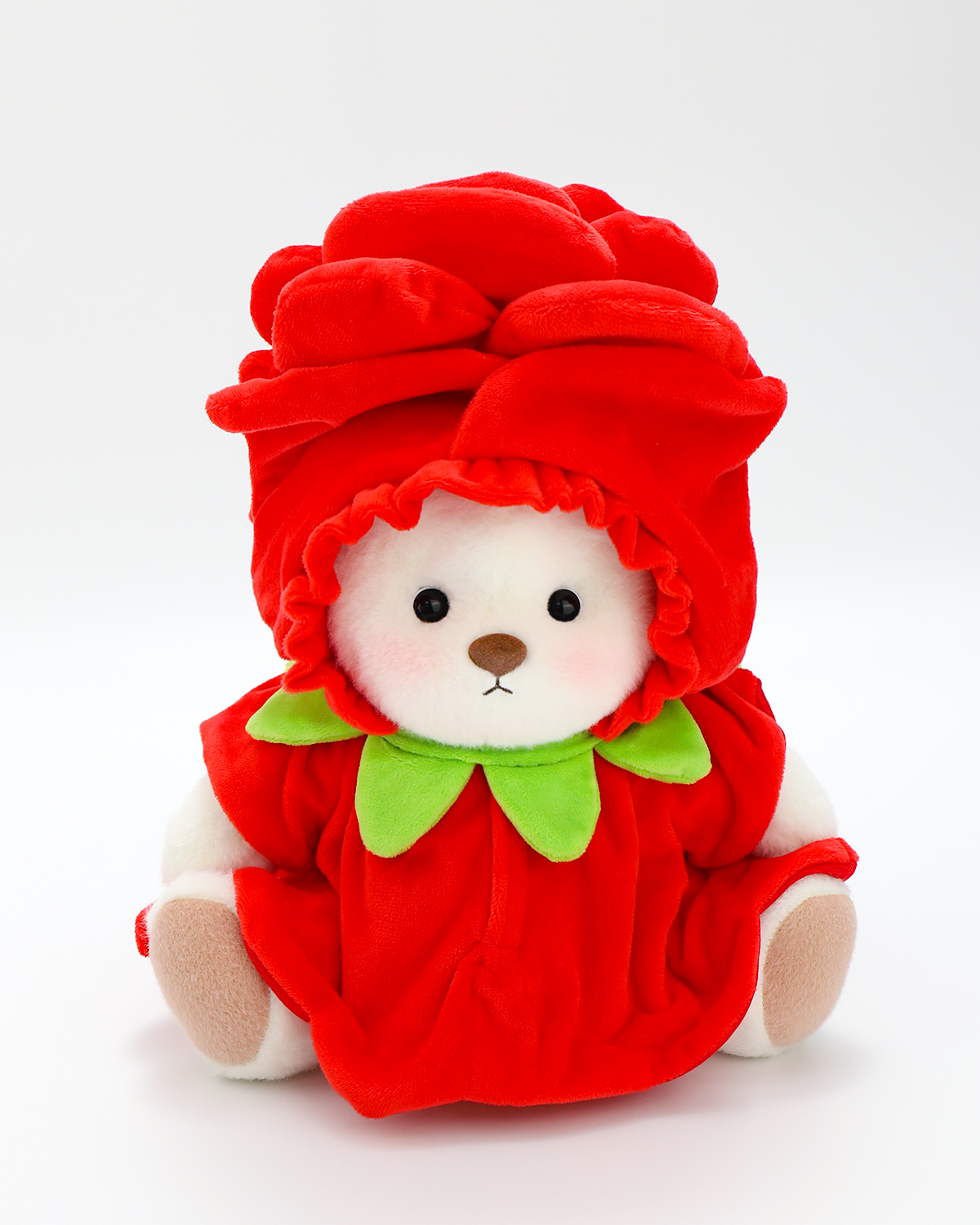 Getahug Love Red Rose Bear | Valentine's Day Handmade Jointed Stuffed Animal Gift