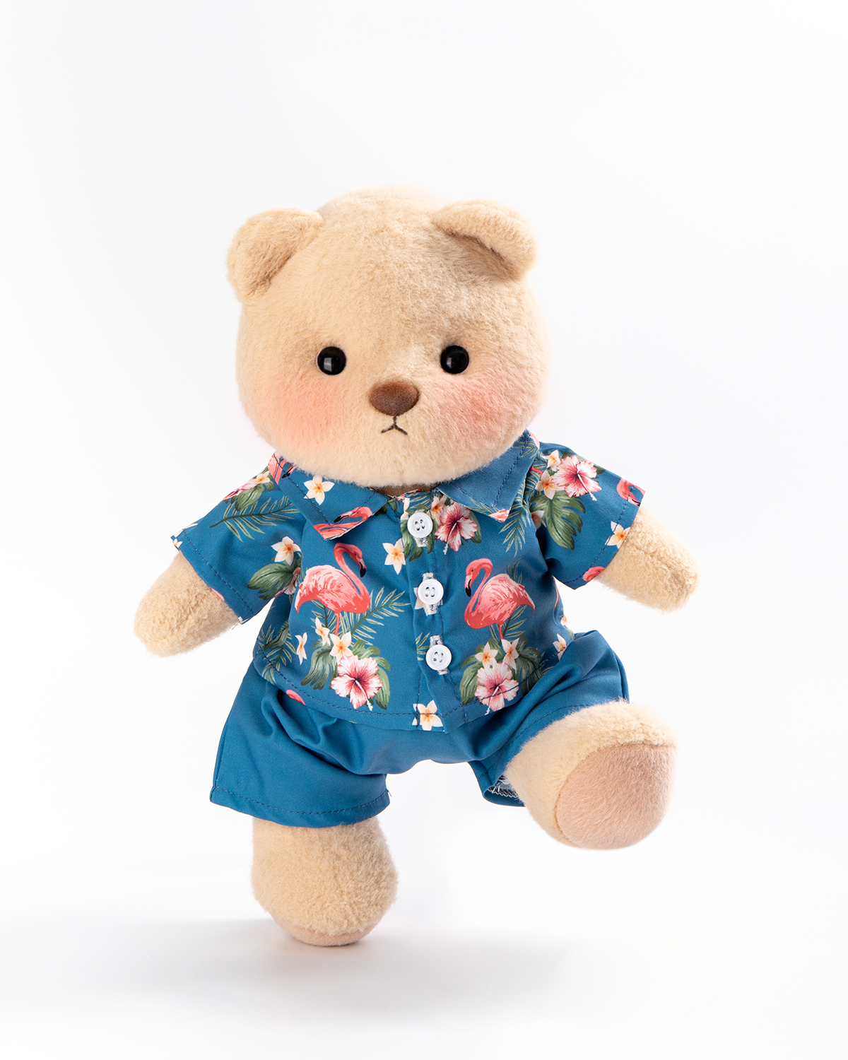 Getahug🦩Tropical Flamingo Shirt Bear | Handmade Jointed Teddy Bear Stuffed Animal Gift