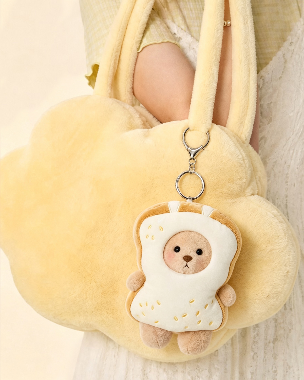 Getahug Toast Mini Bear Keychain | 5.9 Inches Plush Bag Charm Stuffed Animal Gift