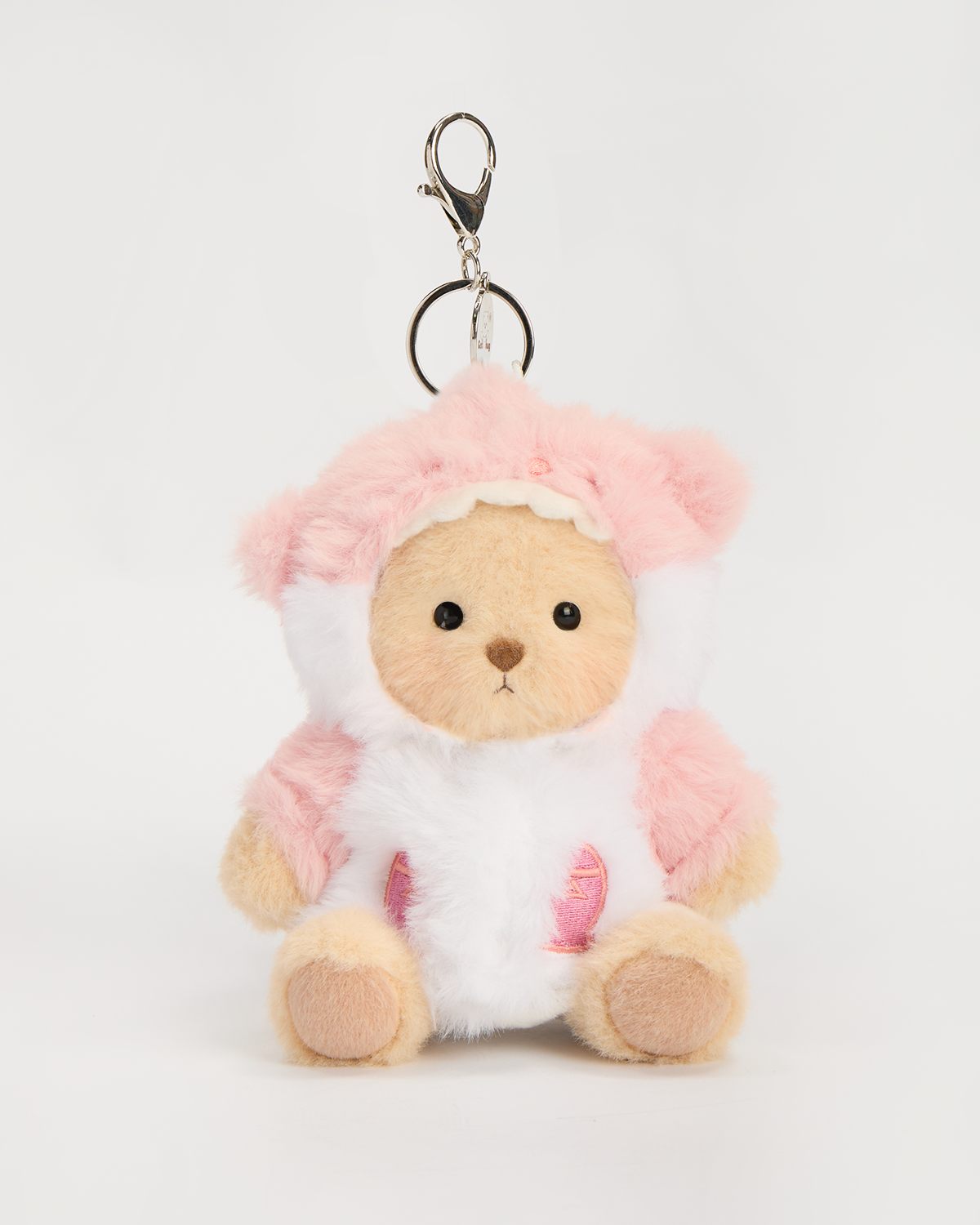 Getahug 5.9 Inches Pink Shark Brown Mini Bear Bag Charm Keychains Gift